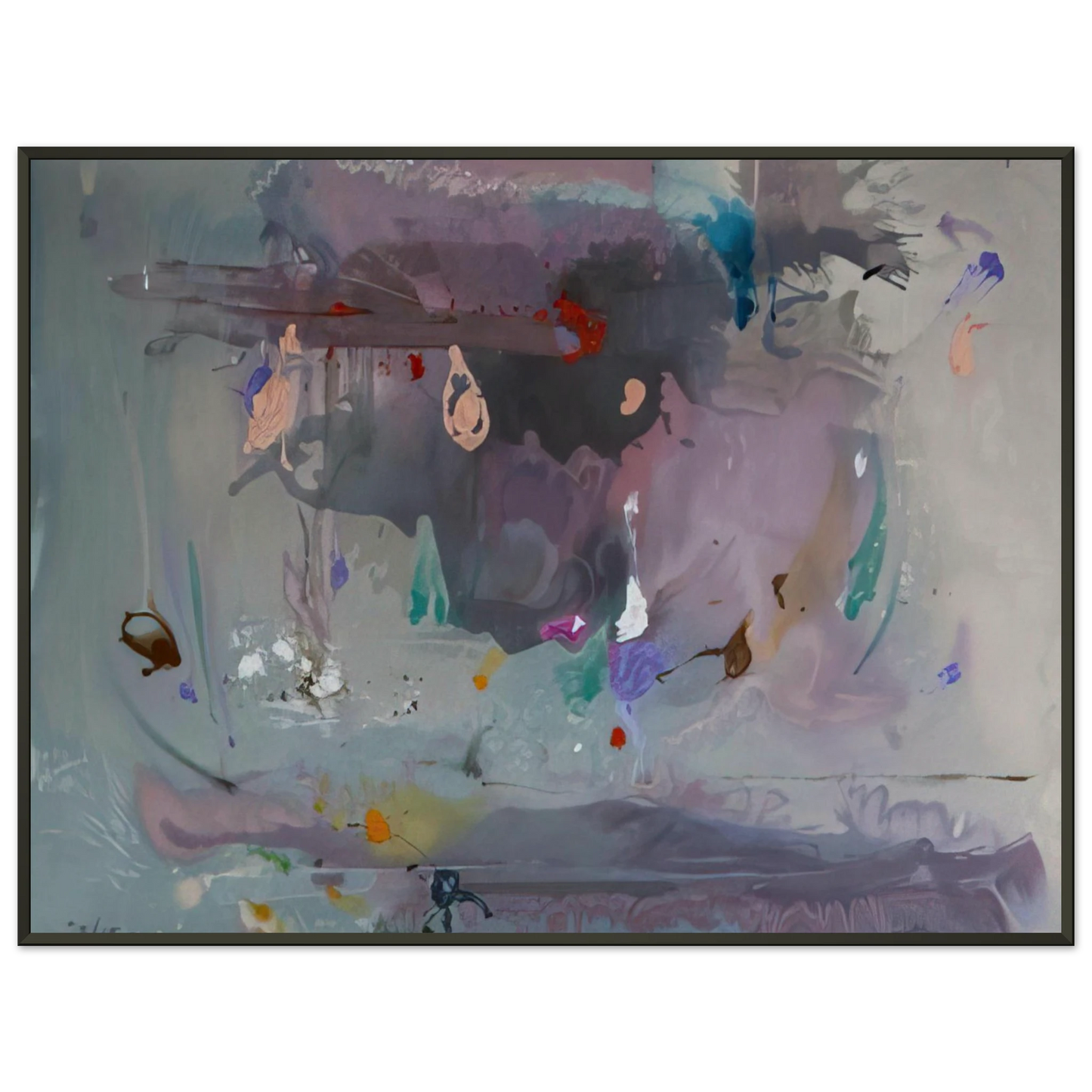 Helen Frankenthaler  Grey Fireworks  2000 Framed Art Print  - Aluminum Frame - 60x80 cm / 24x32 inches