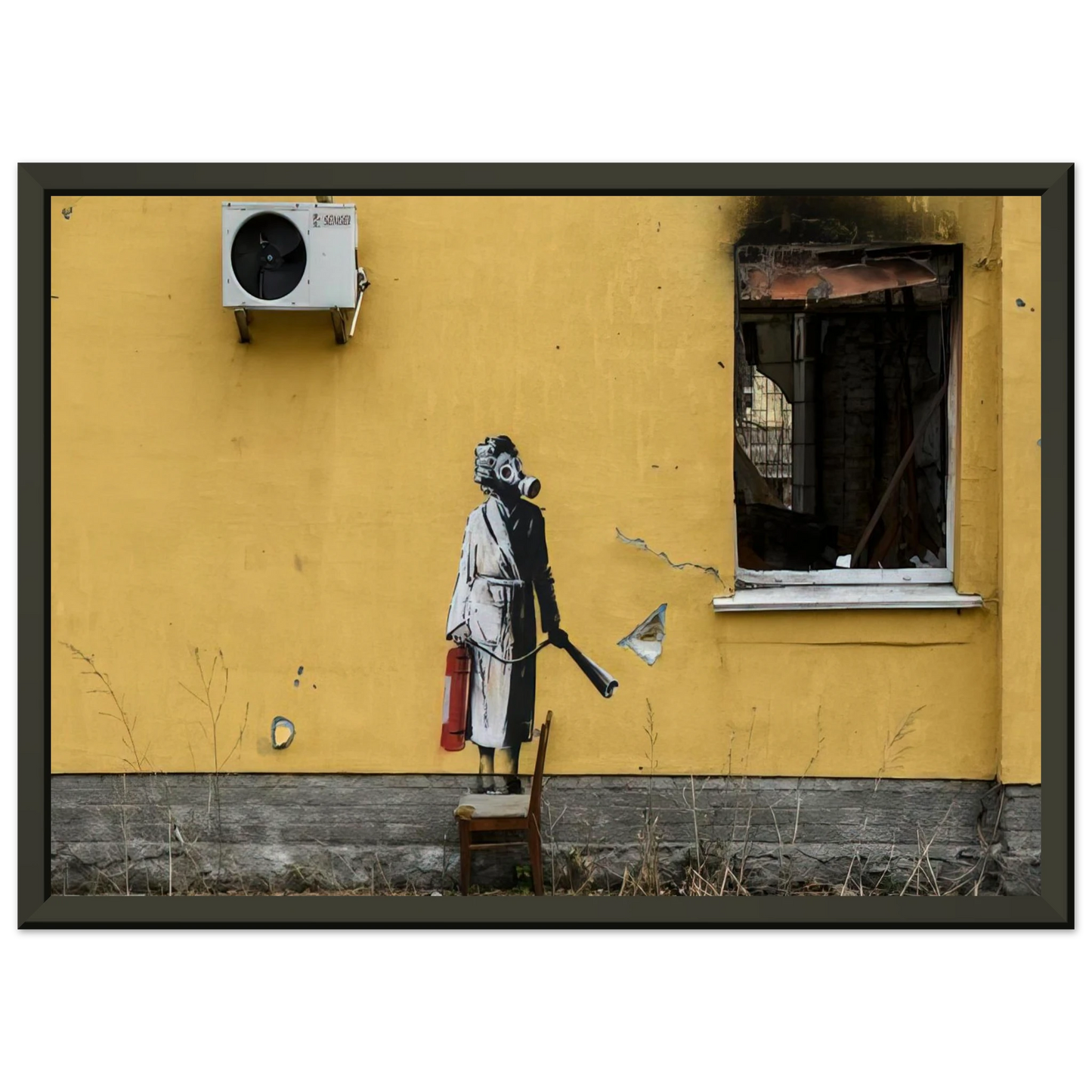 Banksy HOSTOMEL PROSKURIVSKA 2 2022 Framed Art Print - Aluminum Frame - 70x100 cm / 28x40 inches