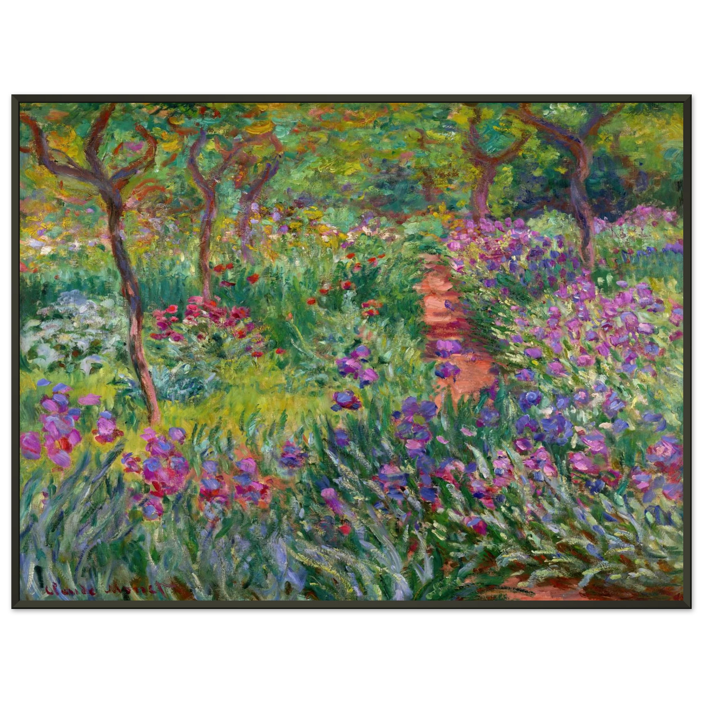 claude monet  The Iris Garden at Giverny Framed Art Print  - Aluminum Frame - 60x80 cm / 24x32 inches