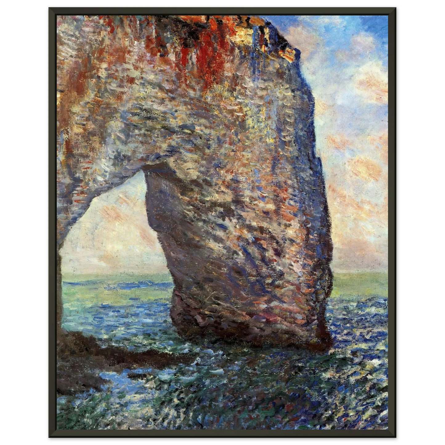claude monet  The Mannerport near Etretat Framed Art Print  - Aluminum Frame - 60x80 cm / 24x32 inches