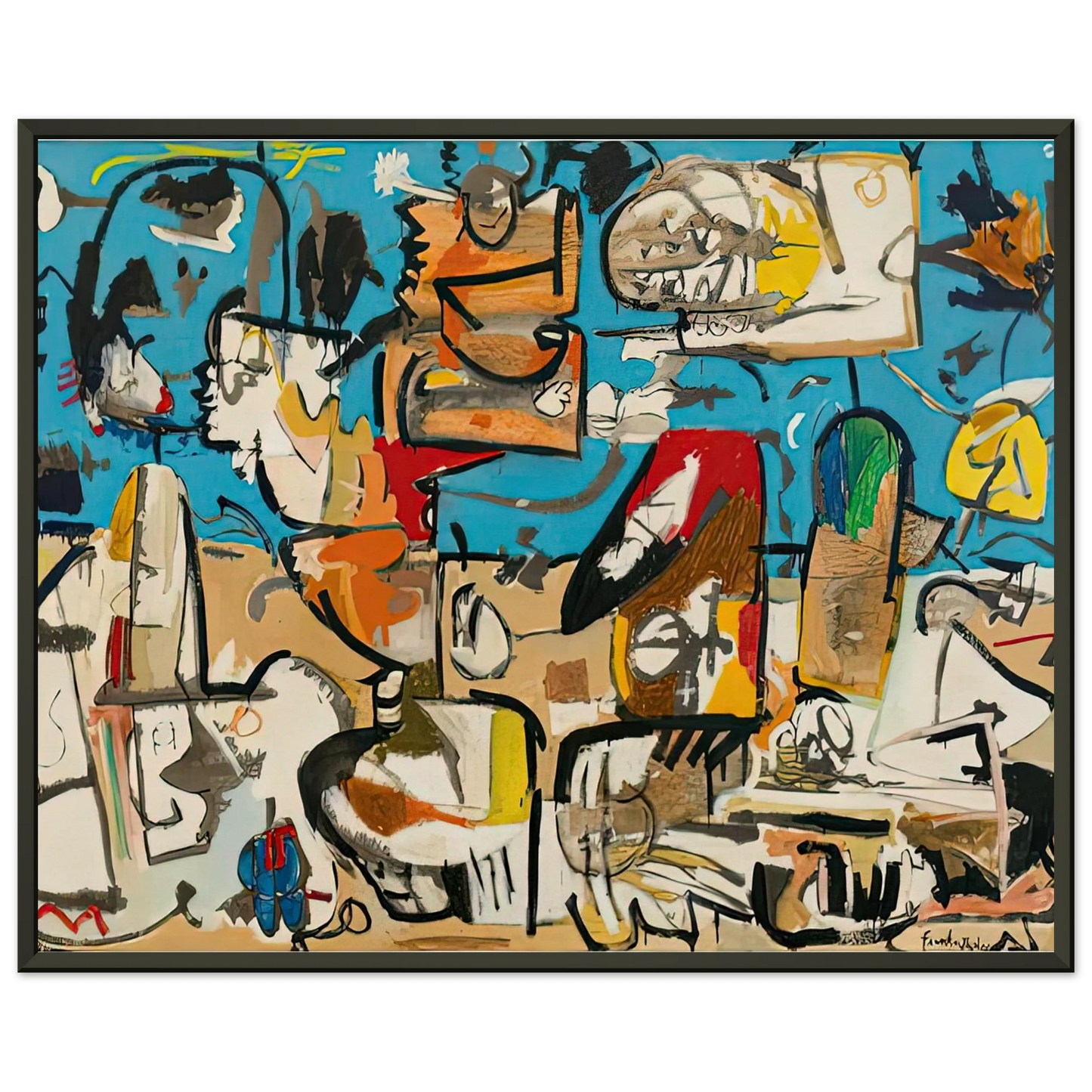 Helen Frankenthaler Untitled 1951 Framed Art Print - Aluminum Frame - 70x100 cm / 28x40 inches