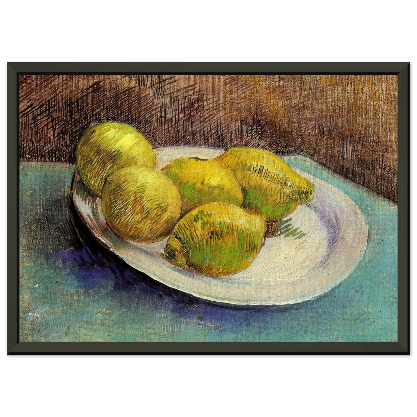 Vincent van Gogh Still Life with Lemons on a Plate Framed Art Print - Aluminum Frame - 70x100 cm / 28x40 inches