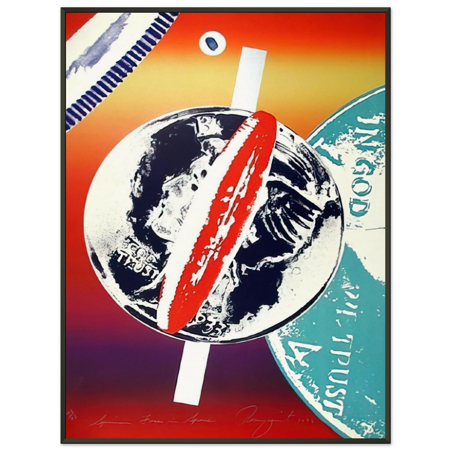 James Rosenquist Spinning Faces in Space Framed Art Print - Aluminum Frame - 70x100 cm / 28x40 inches