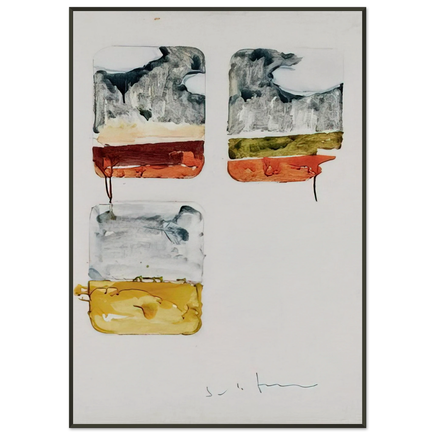 Mario Schifano Untitled 1979 Framed Art Print - Aluminum Frame - 21x29.7 cm / 8x12"