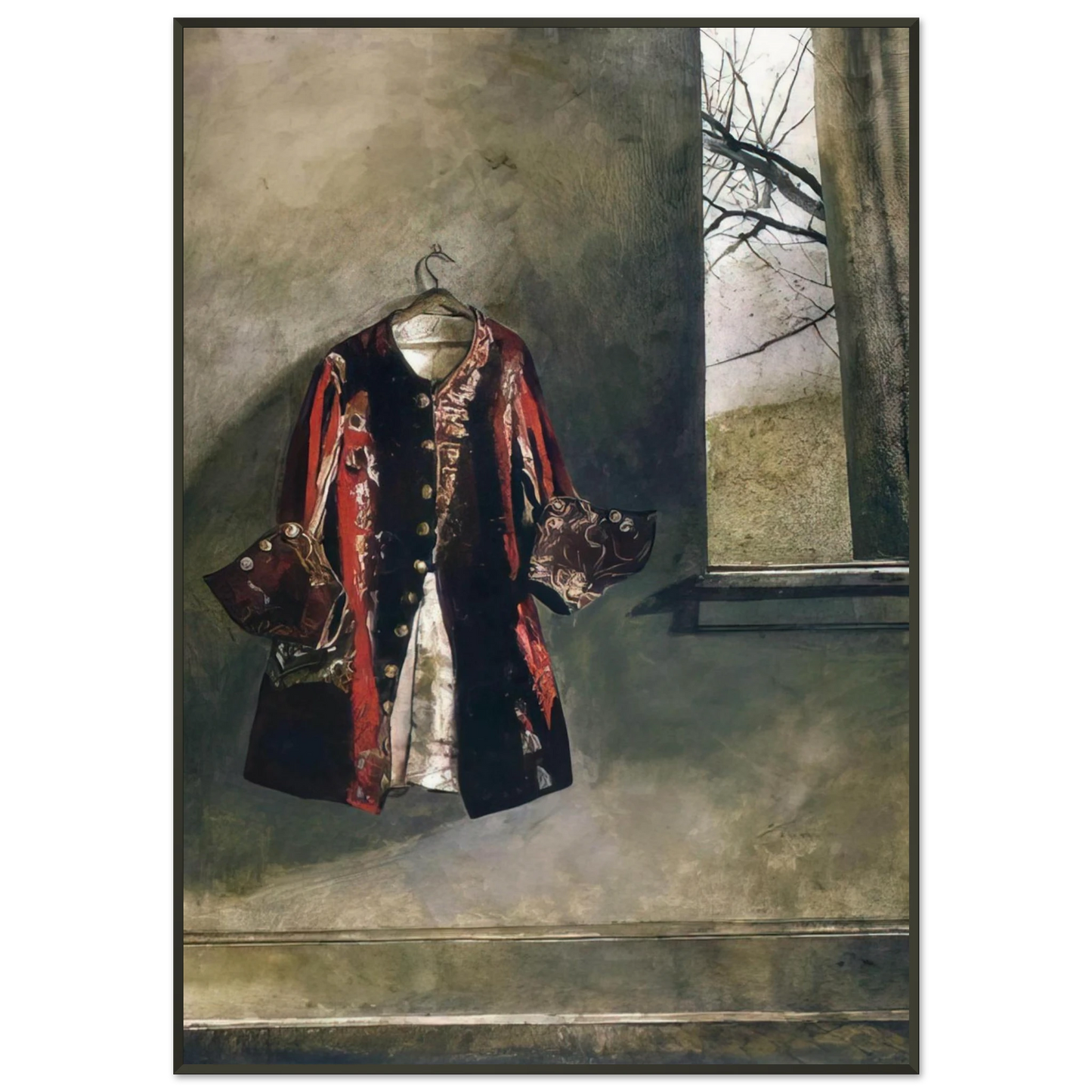 Andrew Wyeth CURTAIN CALL Framed Art Print - Aluminum Frame - 21x29.7 cm / 8x12"