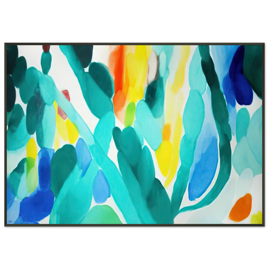 Alice Baber  Green Swing Framed Art Print  - Aluminum Frame - 21x29.7 cm / 8x12"