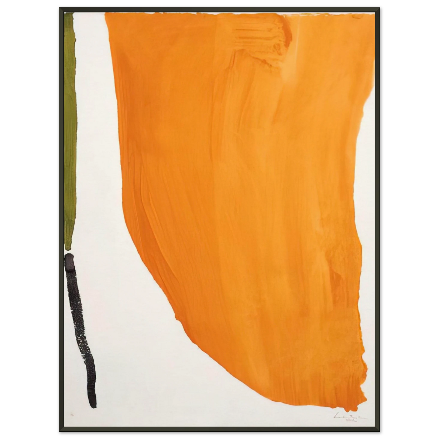 Helen Frankenthaler Orange Downpour 1970 Framed Art Print - Aluminum Frame - 40x50 cm / 16x20 inches