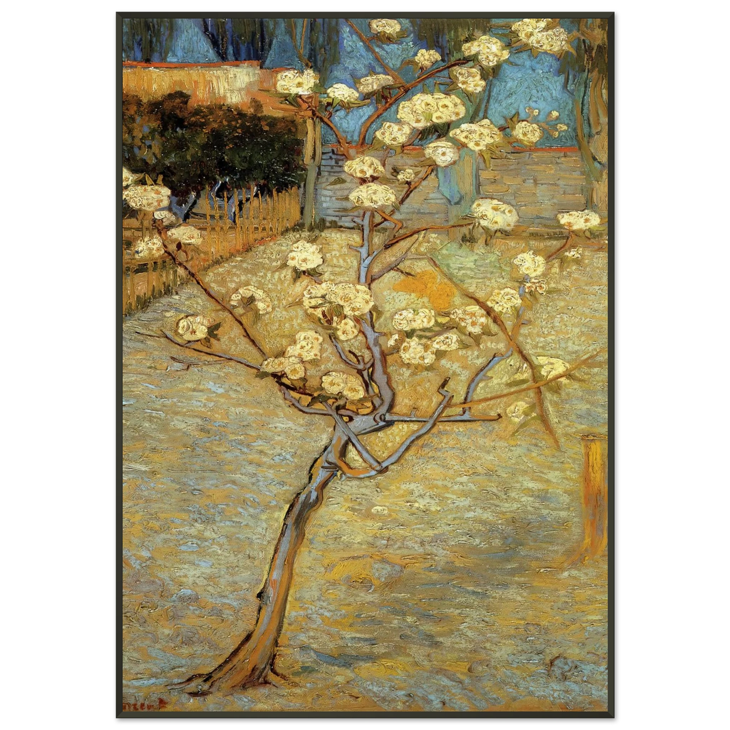 Vincent van Gogh Pear Tree in Blossom Framed Art Print - Aluminum Frame - 21x29.7 cm / 8x12"