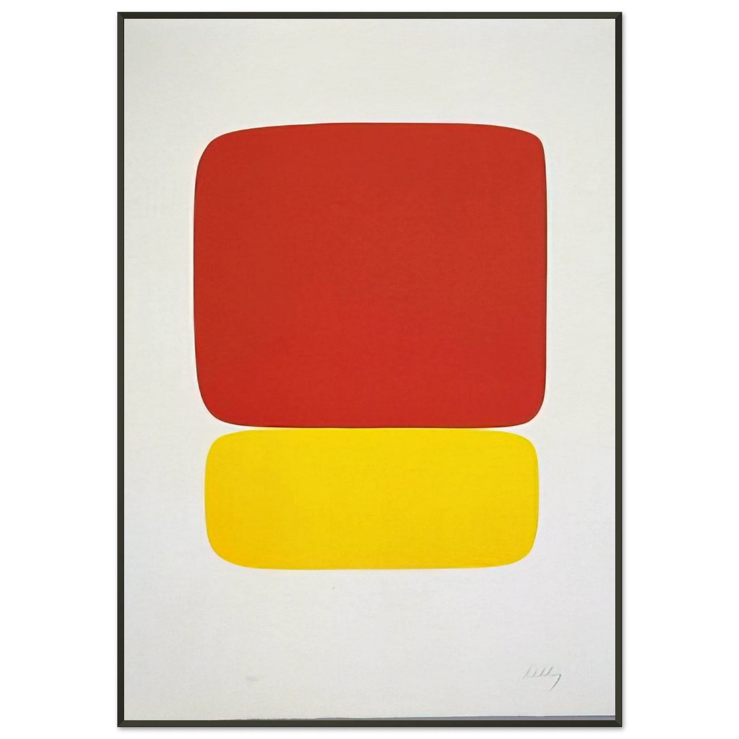 Ellsworth Kelly Red over Yellow from Suite of TwentySeven Color Lithographs Framed Art Print - Aluminum Frame - 21x29.7 cm / 8x12"