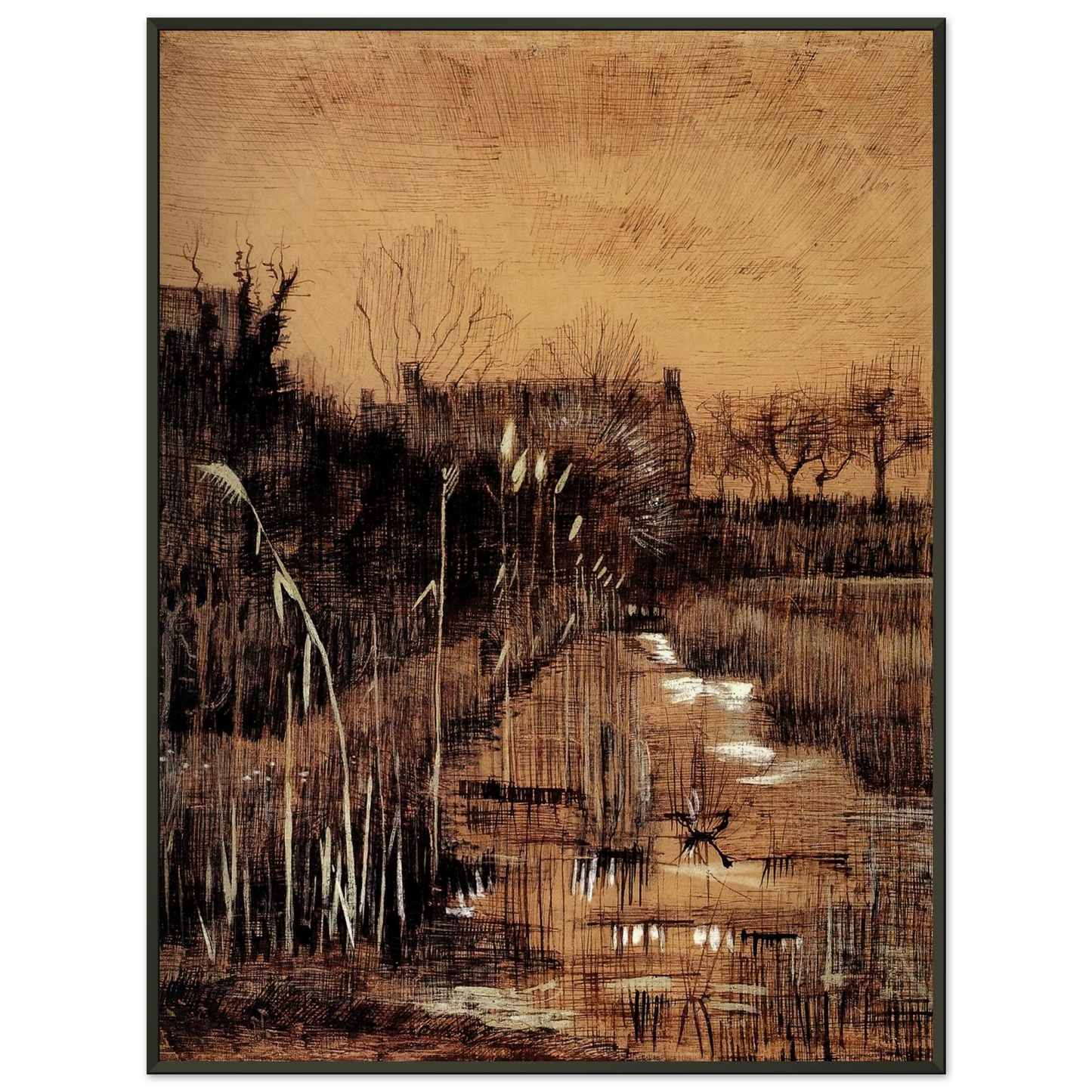 Vincent van Gogh  Ditch Framed Art Print  - Aluminum Frame - 70x100 cm / 28x40 inches
