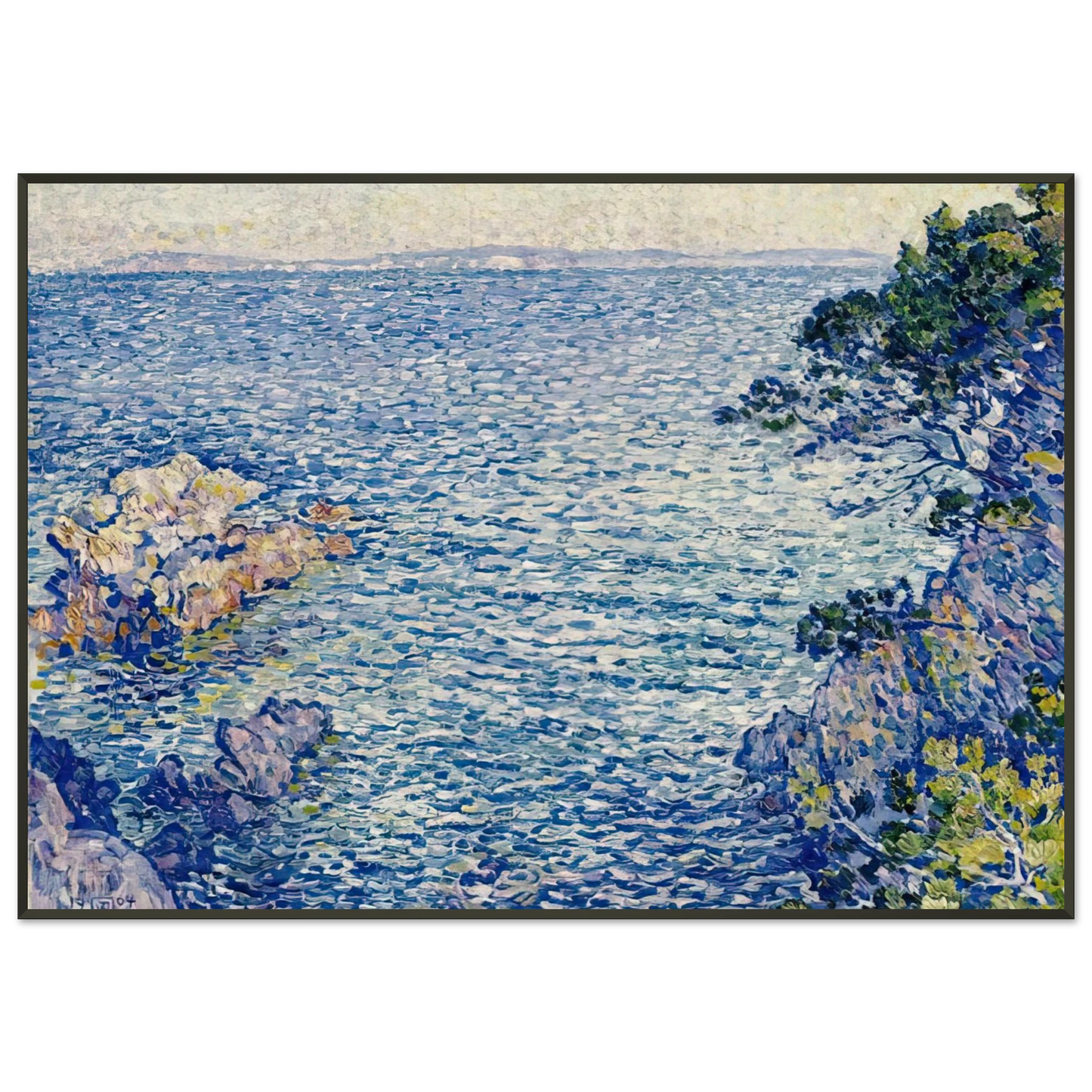 Theo van Rysselberghe THE POINT OF ROSSIGNOL 1904 Framed Art Print - Aluminum Frame - 21x29.7 cm / 8x12"