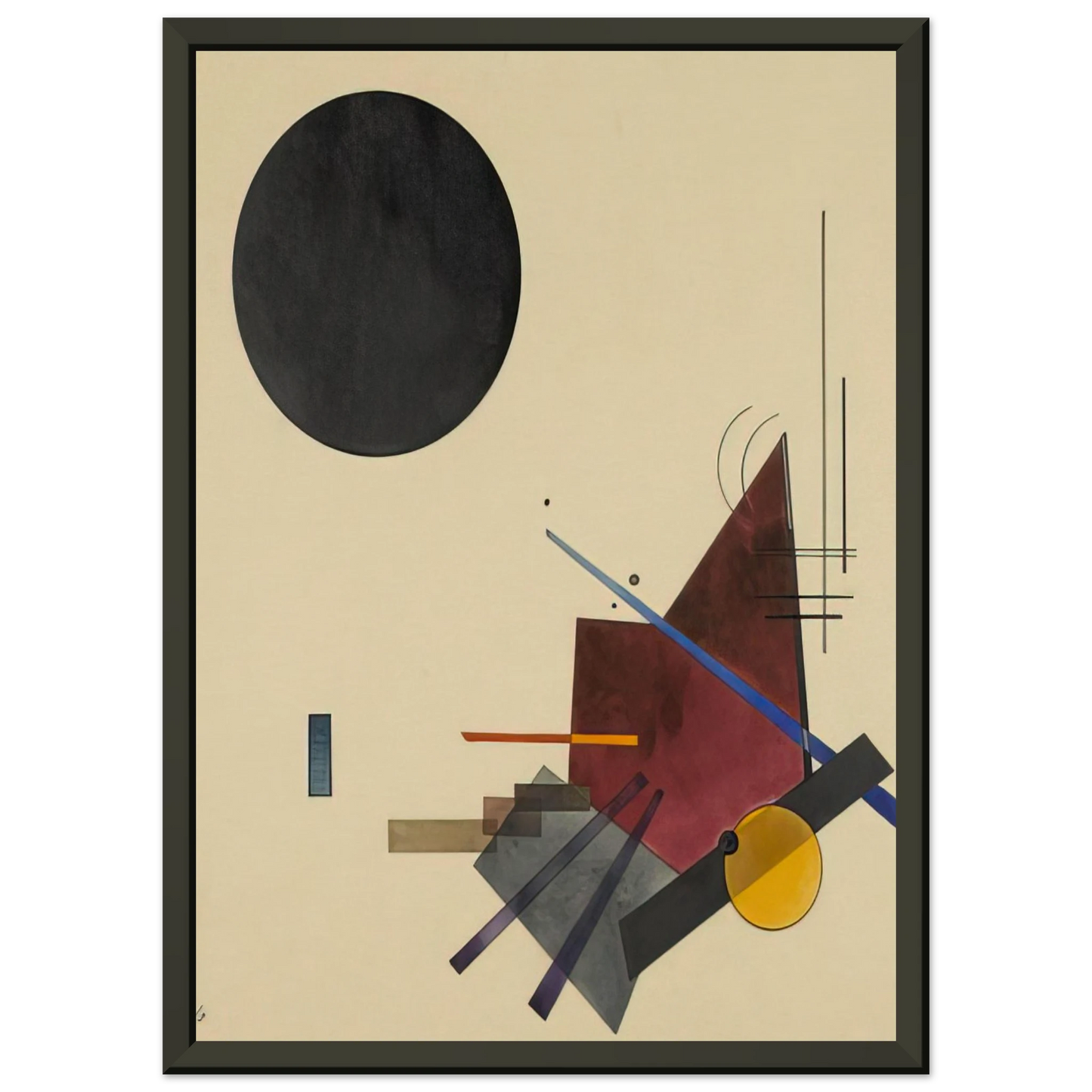 Wassily Kandinsky  BLACK RELATIONSHIP 1924 Framed Art Print  - Aluminum Frame - 40x50 cm / 16x20 inches