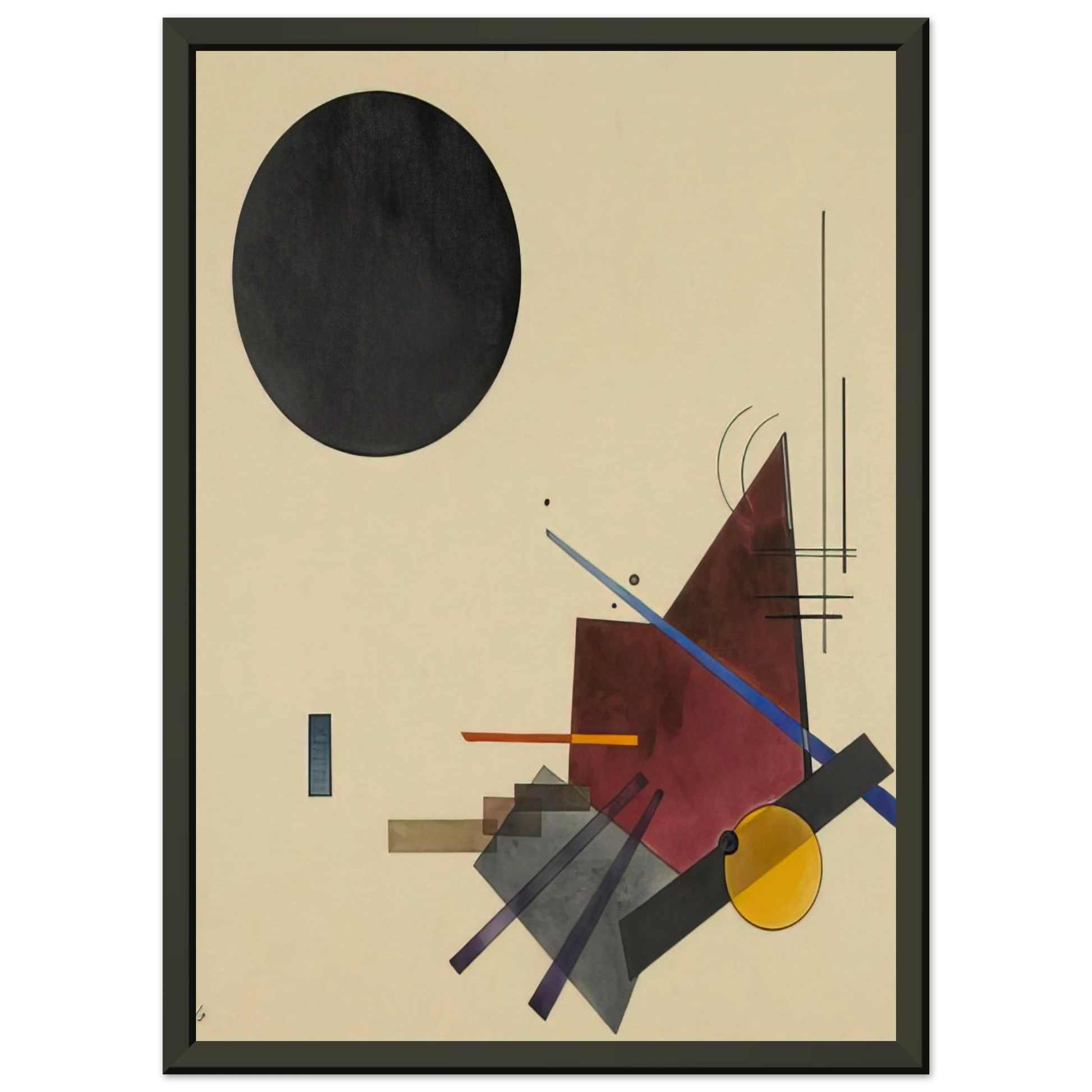 Wassily Kandinsky  BLACK RELATIONSHIP 1924 Framed Art Print  - Aluminum Frame - 40x50 cm / 16x20 inches