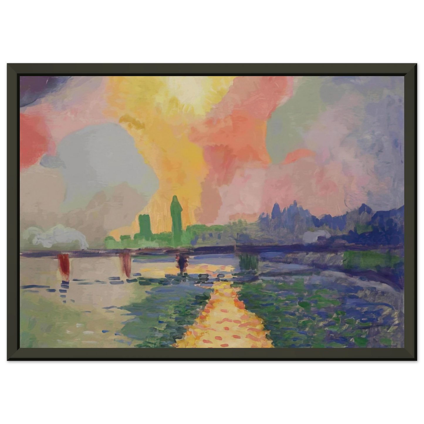 Andre Derain CHARING CROSS BRIDGE LONDON 1906 Framed Art Print - Aluminum Frame - 70x100 cm / 28x40 inches