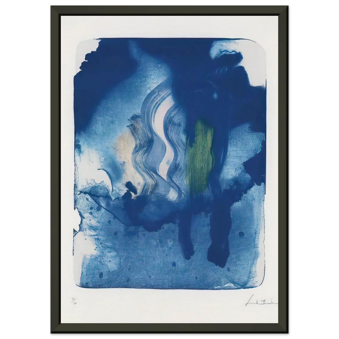 Helen Frankenthaler  Reflections V  1995 Framed Art Print  - Aluminum Frame - 40x50 cm / 16x20 inches