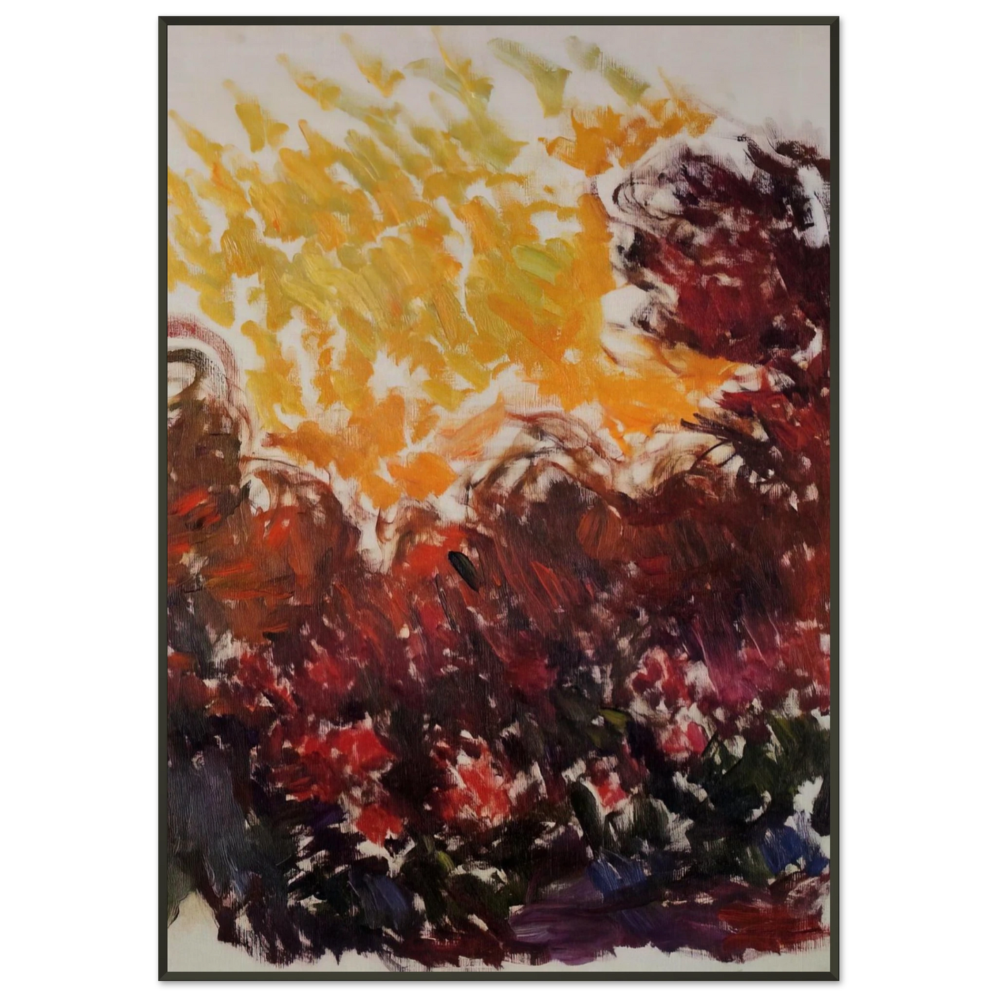 claude monet  The Garden at Giverny Framed Art Print  - Aluminum Frame - 21x29.7 cm / 8x12"