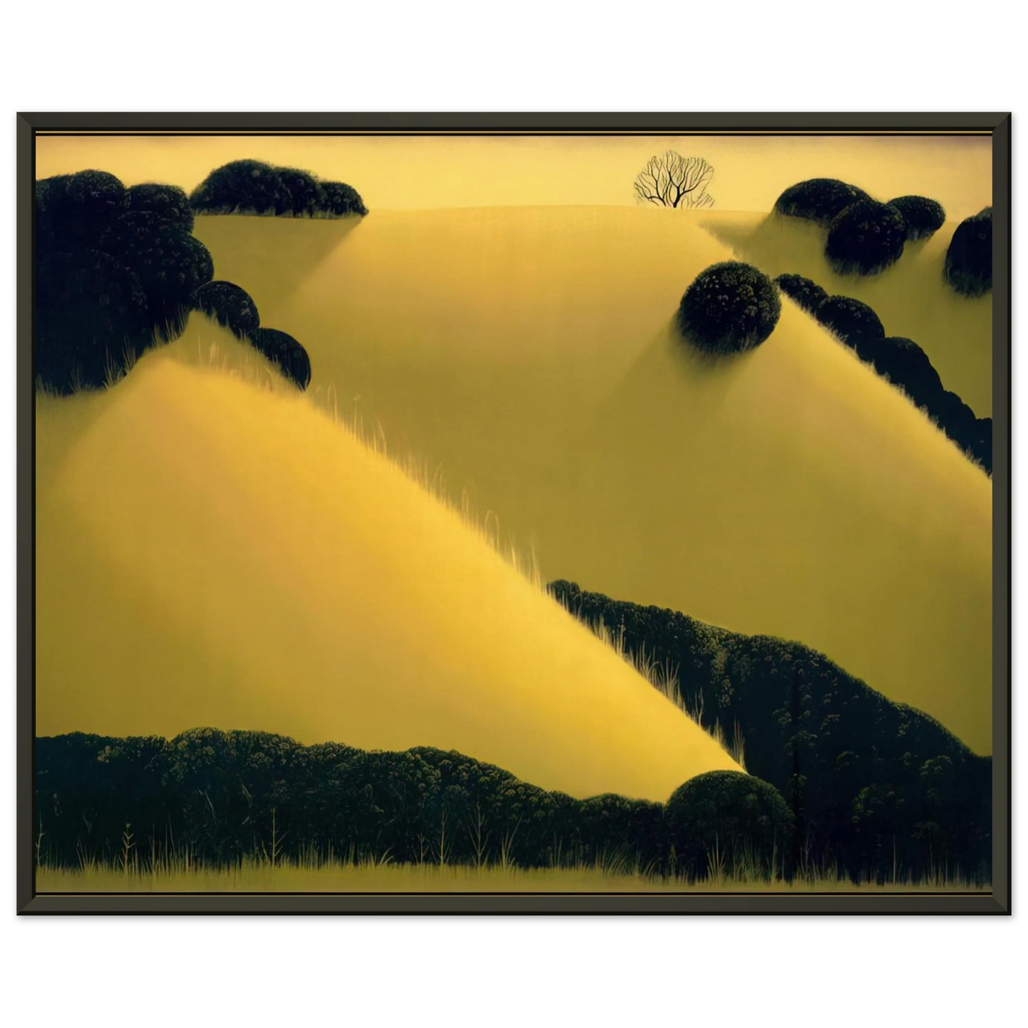 Eyvind Earle  Golden Hills Framed Art Print  - Aluminum Frame - 70x100 cm / 28x40 inches