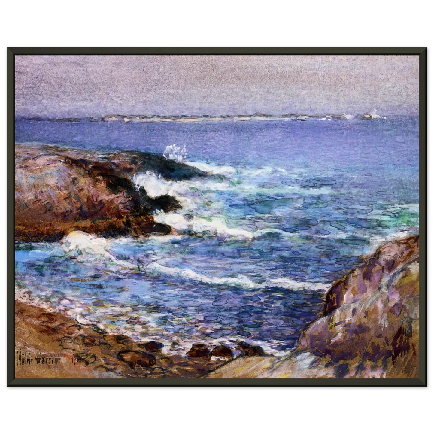 Childe Hassam Cannon Beach Oregon Framed Art Print - Aluminum Frame - 60x80 cm / 24x32 inches
