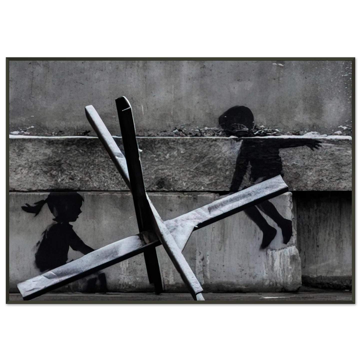 Banksy KYIV KHRESHCHYATYK 9 2022 Framed Art Print - Aluminum Frame - 21x29.7 cm / 8x12"