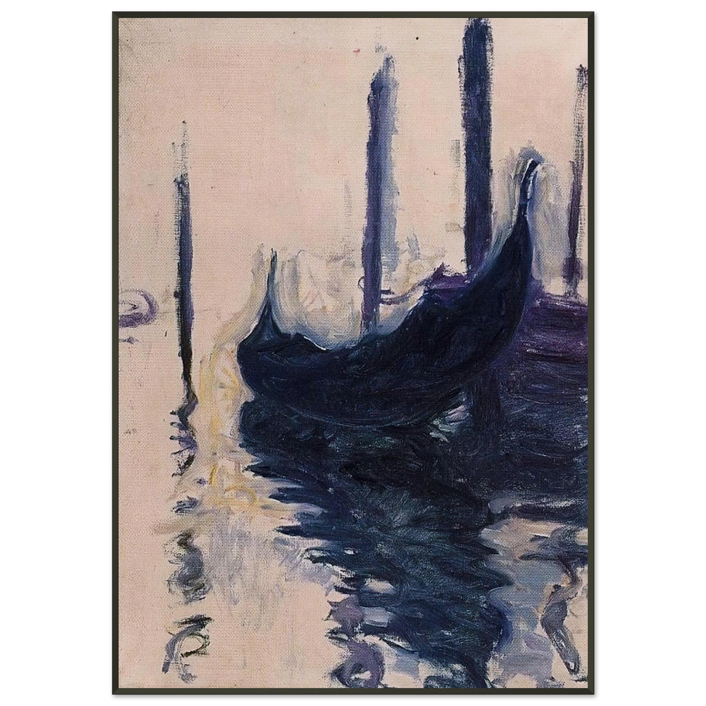 claude monet  Gondola in Venice Framed Art Print  - Aluminum Frame - 21x29.7 cm / 8x12"