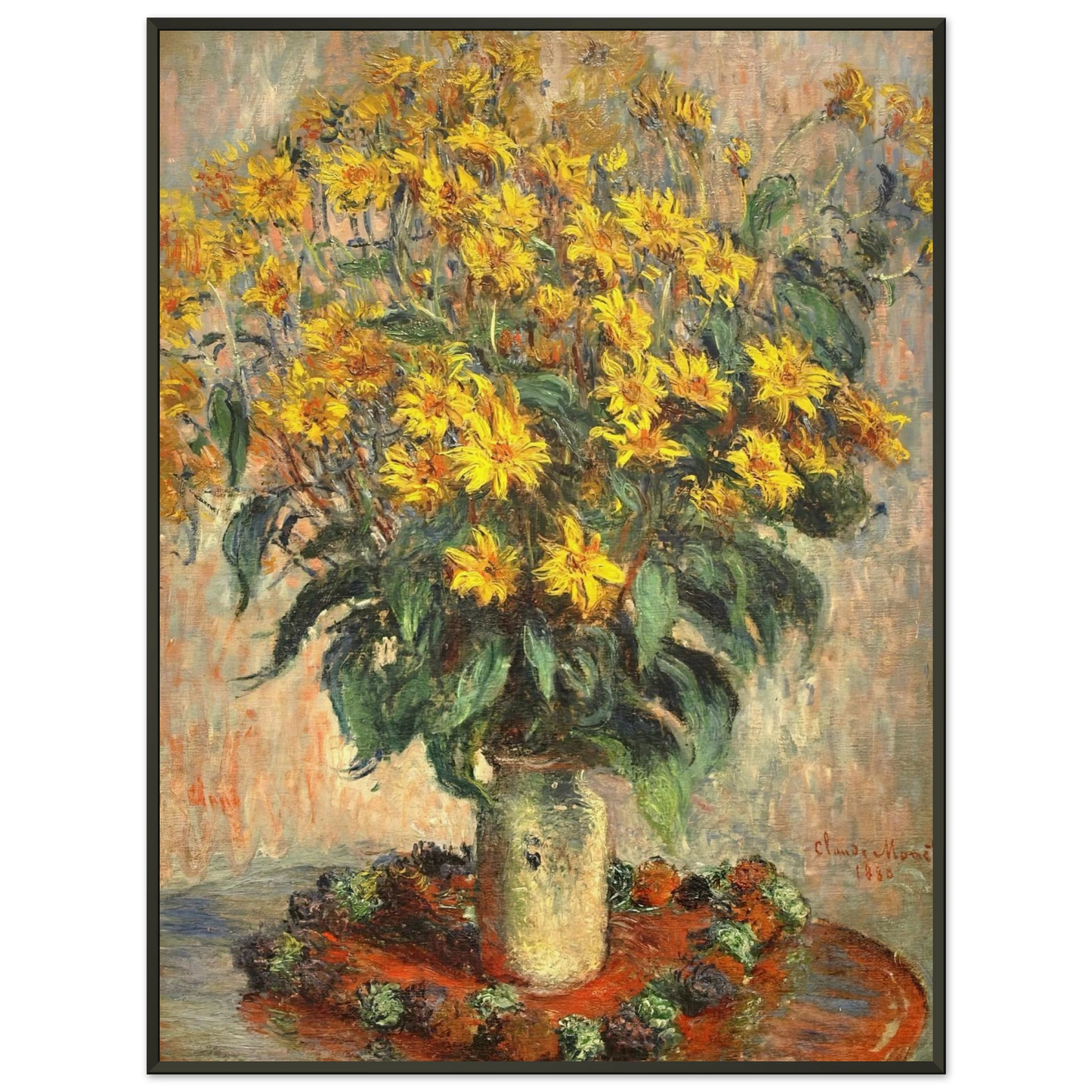 claude monet  Jerusalem Artichokes Framed Art Print  - Aluminum Frame - 60x80 cm / 24x32 inches