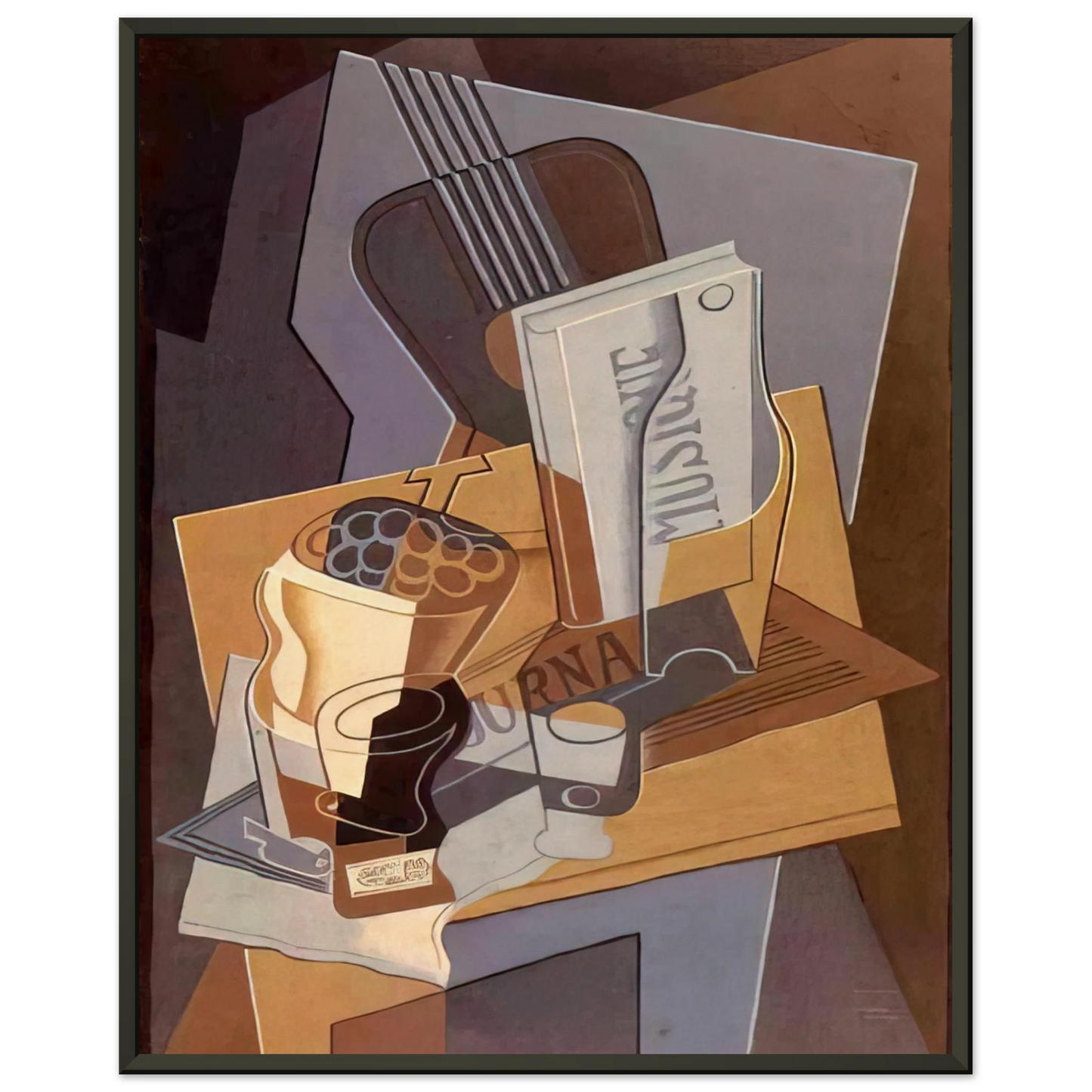 Juan Gris  THE BOOK OF MUSIC 1922 Framed Art Print  - Aluminum Frame - 60x80 cm / 24x32 inches