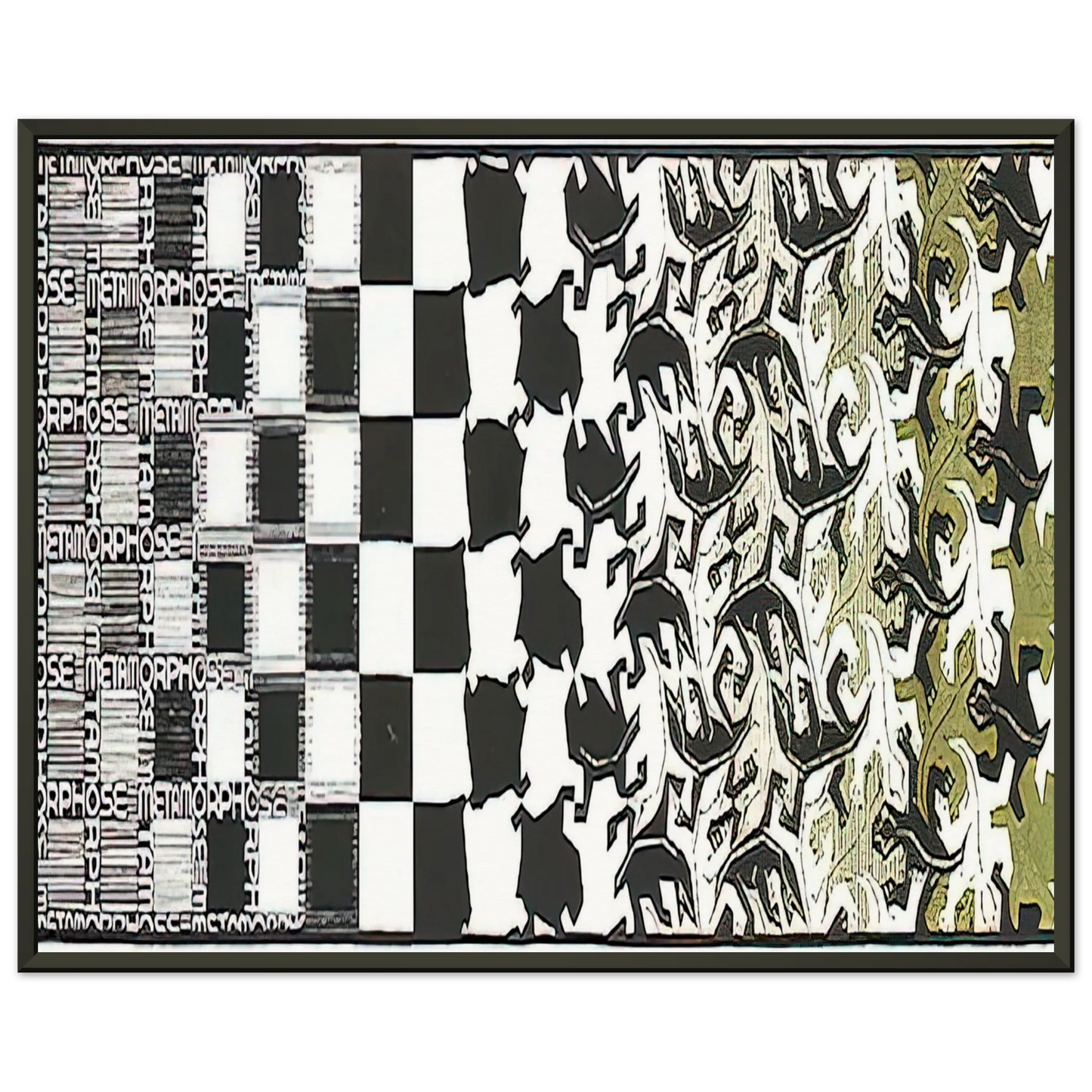 MC Escher  METAMORPHOSIS II EXCERPT 2 Framed Art Print  - Aluminum Frame - 60x80 cm / 24x32 inches