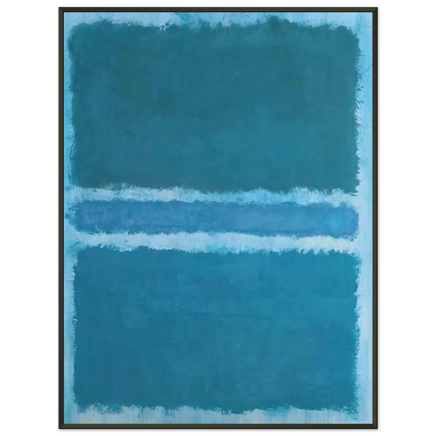 Mark Rothko Untitled Blue Divided by Blue 1966 Framed Art Print - Aluminum Frame - 70x100 cm / 28x40 inches