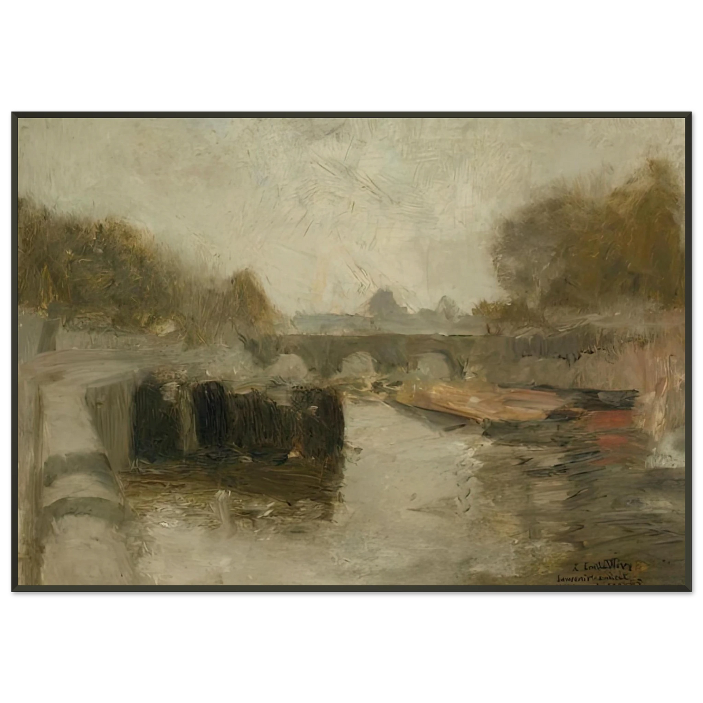 Henri Matisse LE PONT 1895 Framed Art Print - Aluminum Frame - 21x29.7 cm / 8x12"