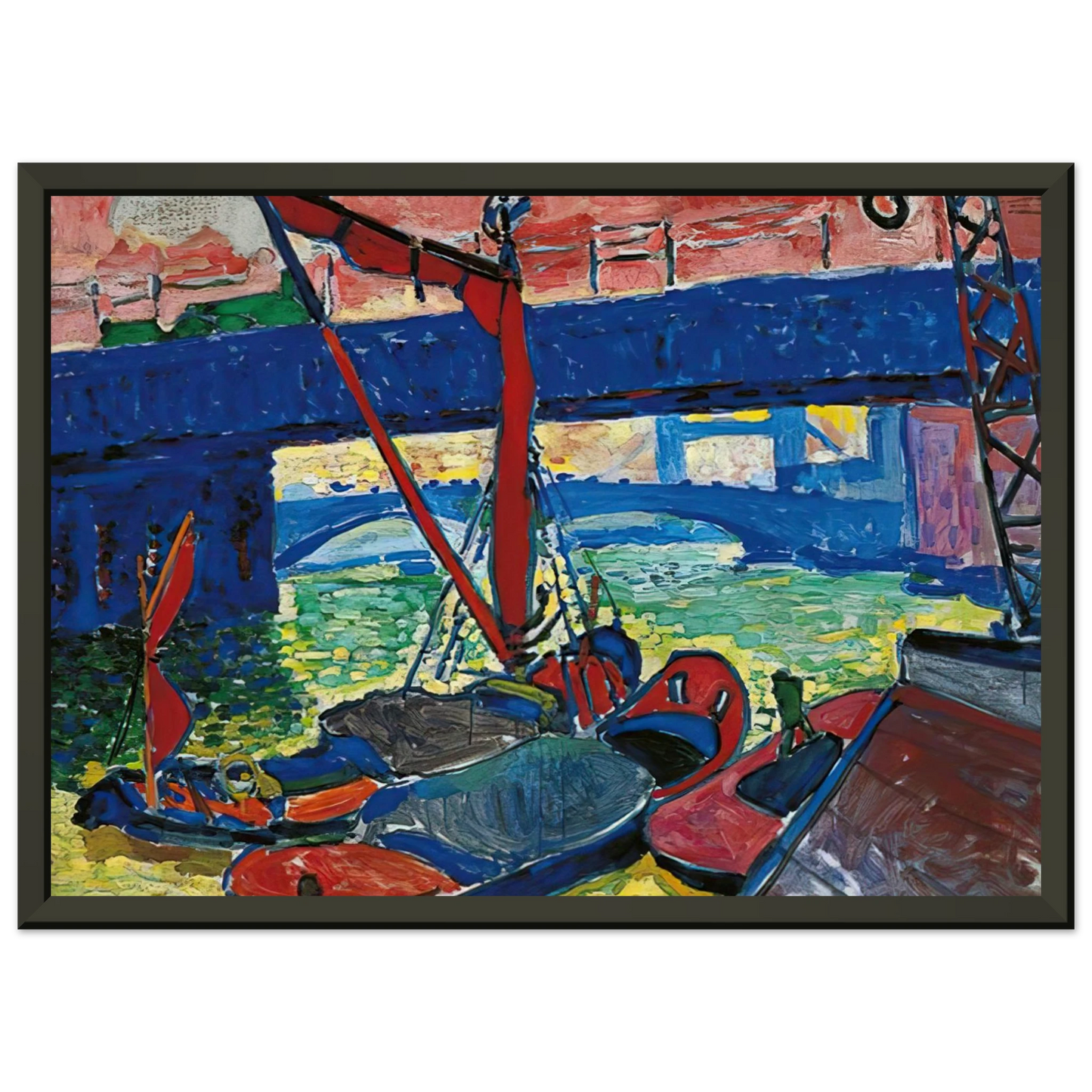 Andre Derain BARGES ON THE THAMES 1906 Framed Art Print - Aluminum Frame - 60x80 cm / 24x32 inches