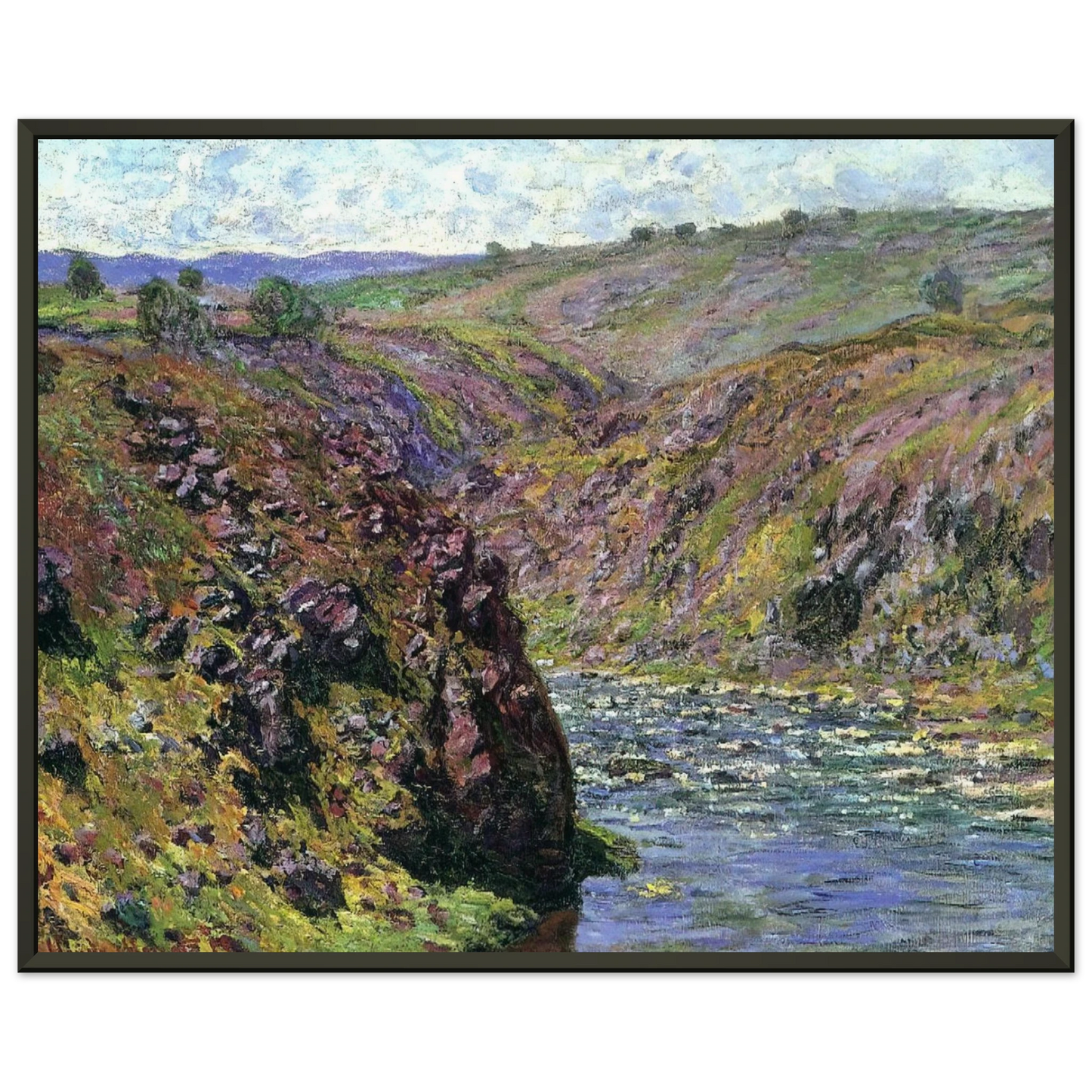 claude monet Valley of the Creuse Sunlight Effect Framed Art Print - Aluminum Frame - 70x100 cm / 28x40 inches