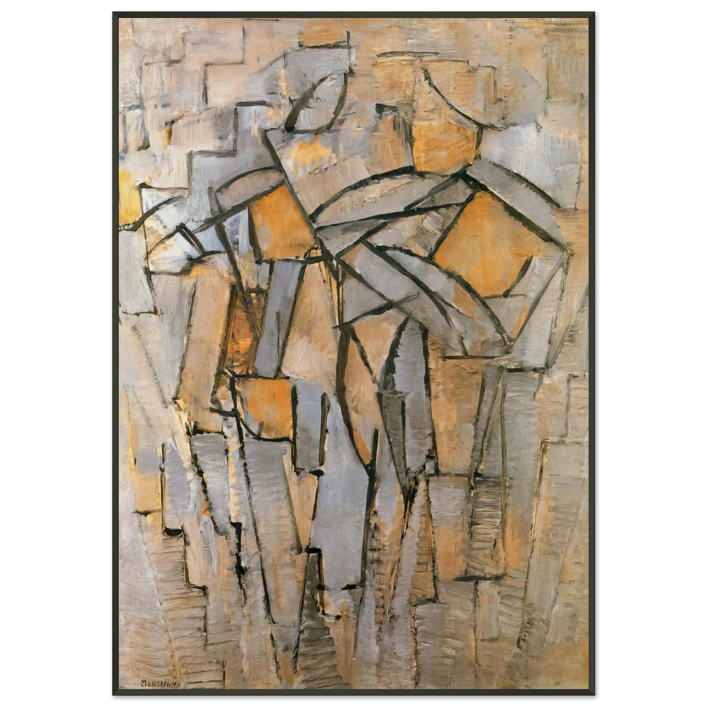 Piet Mondrian Composicion en Gris Azul Framed Art Print - Aluminum Frame - 21x29.7 cm / 8x12"