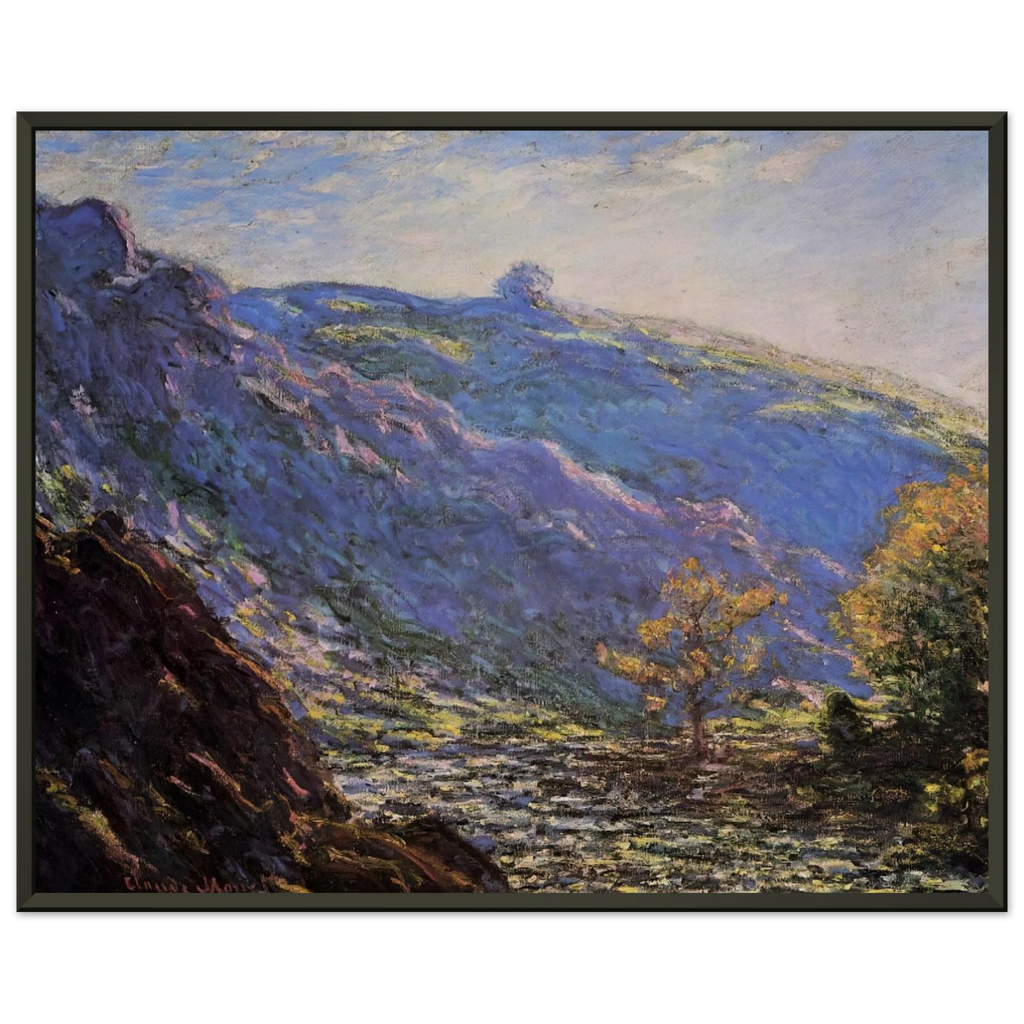 claude monet  The Old Tree Sunlight on the Petit Cruese Framed Art Print  - Aluminum Frame - 60x80 cm / 24x32 inches