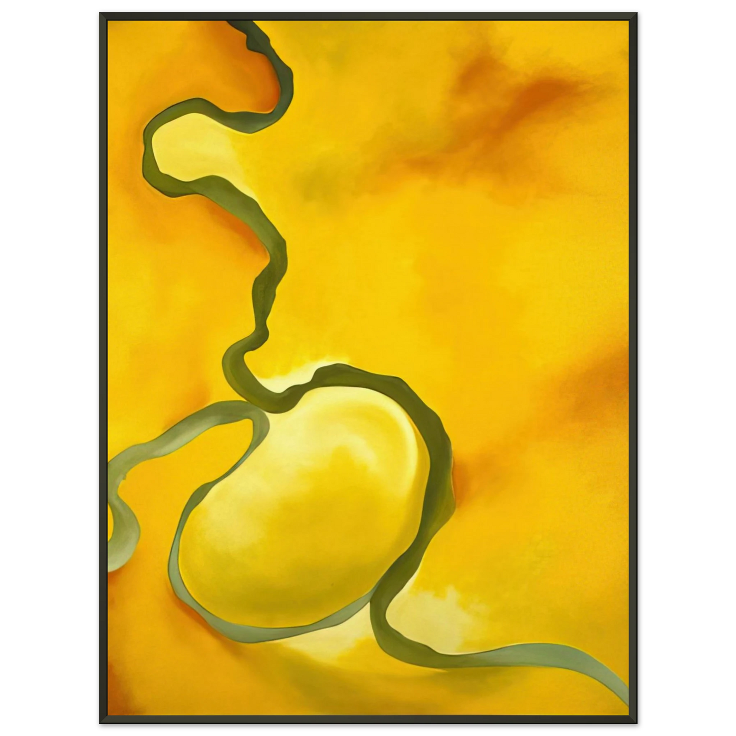 Georgia OKeeffe Green Yellow and Orange Framed Art Print - Aluminum Frame - 70x100 cm / 28x40 inches