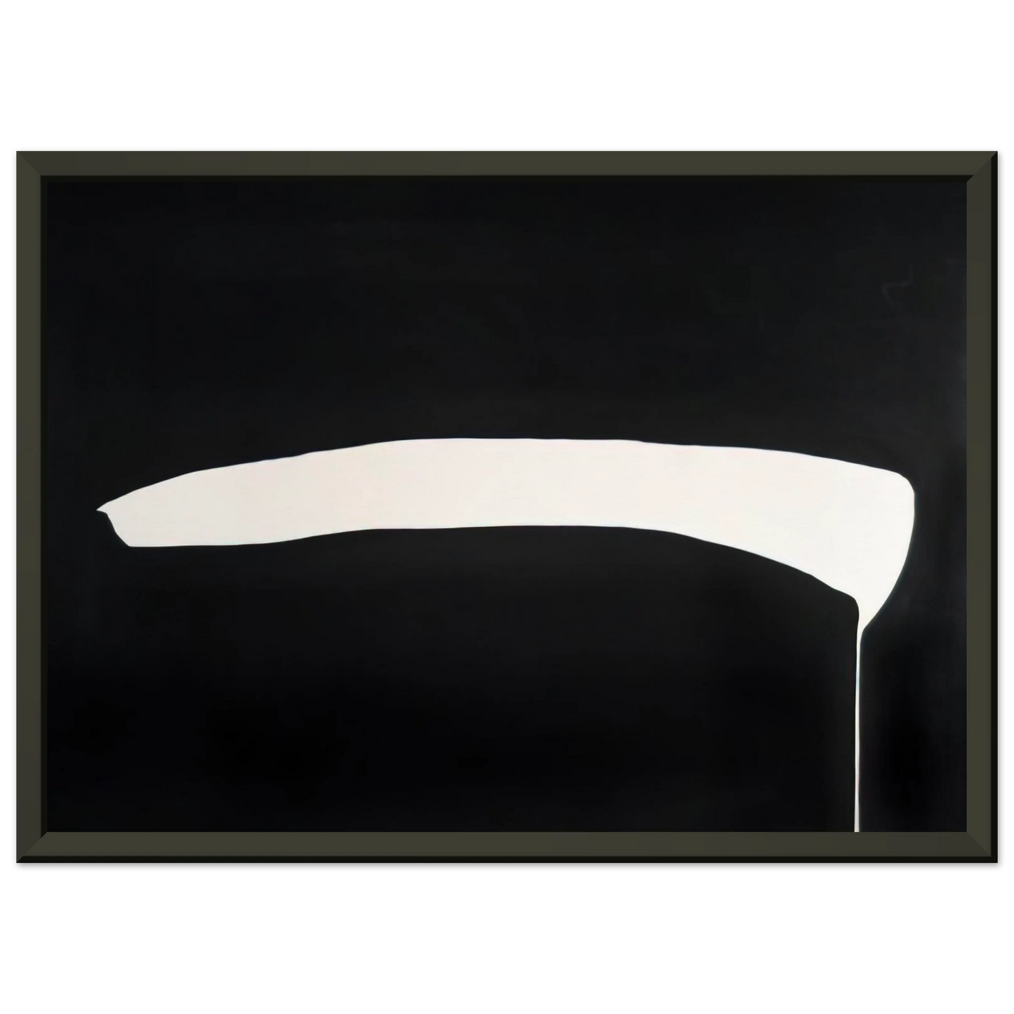 Jiro Yoshihara White Line on Black 1968 Framed Art Print - Aluminum Frame - 60x80 cm / 24x32 inches
