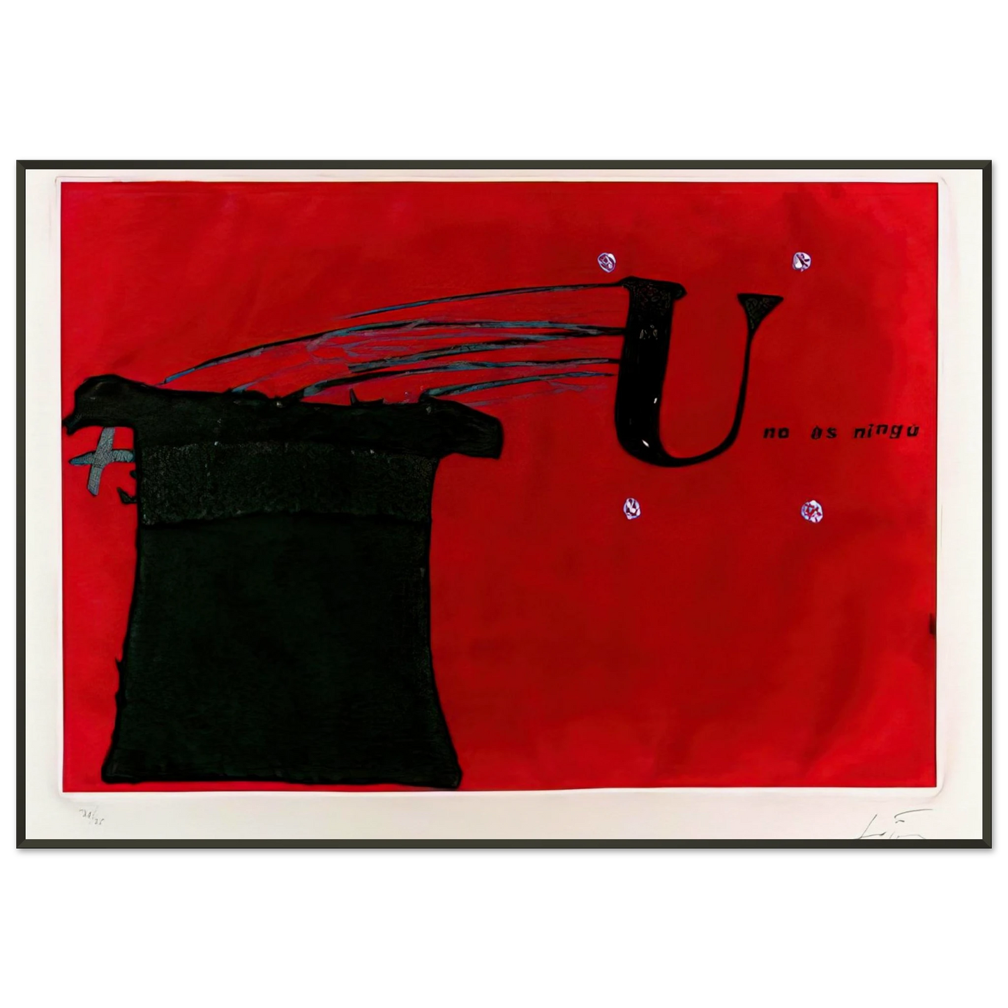 Antoni Tapies U NO S NING 1979 Framed Art Print - Aluminum Frame - 21x29.7 cm / 8x12"