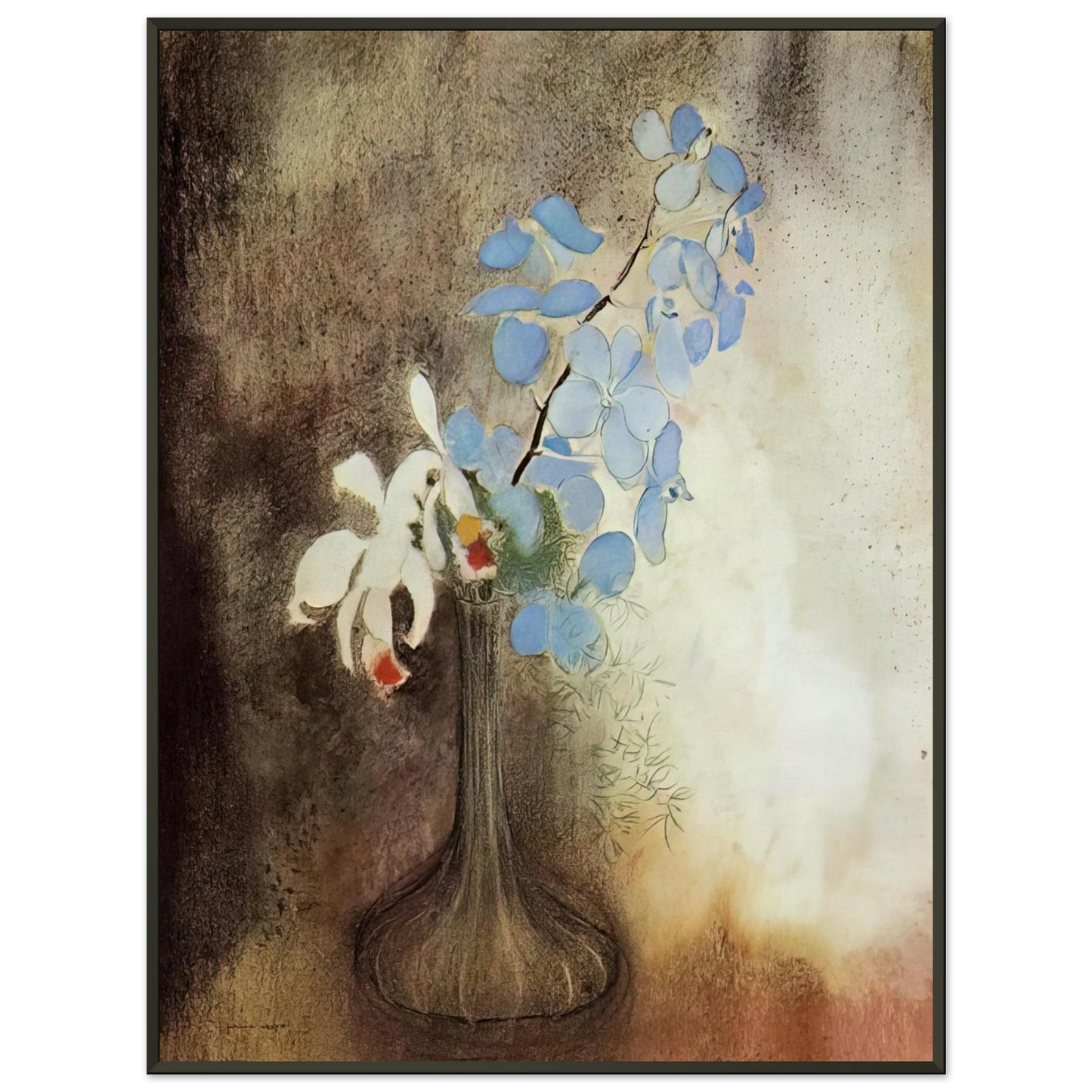 Odilon Redon ORCHIDS Framed Art Print - Aluminum Frame - 70x100 cm / 28x40 inches