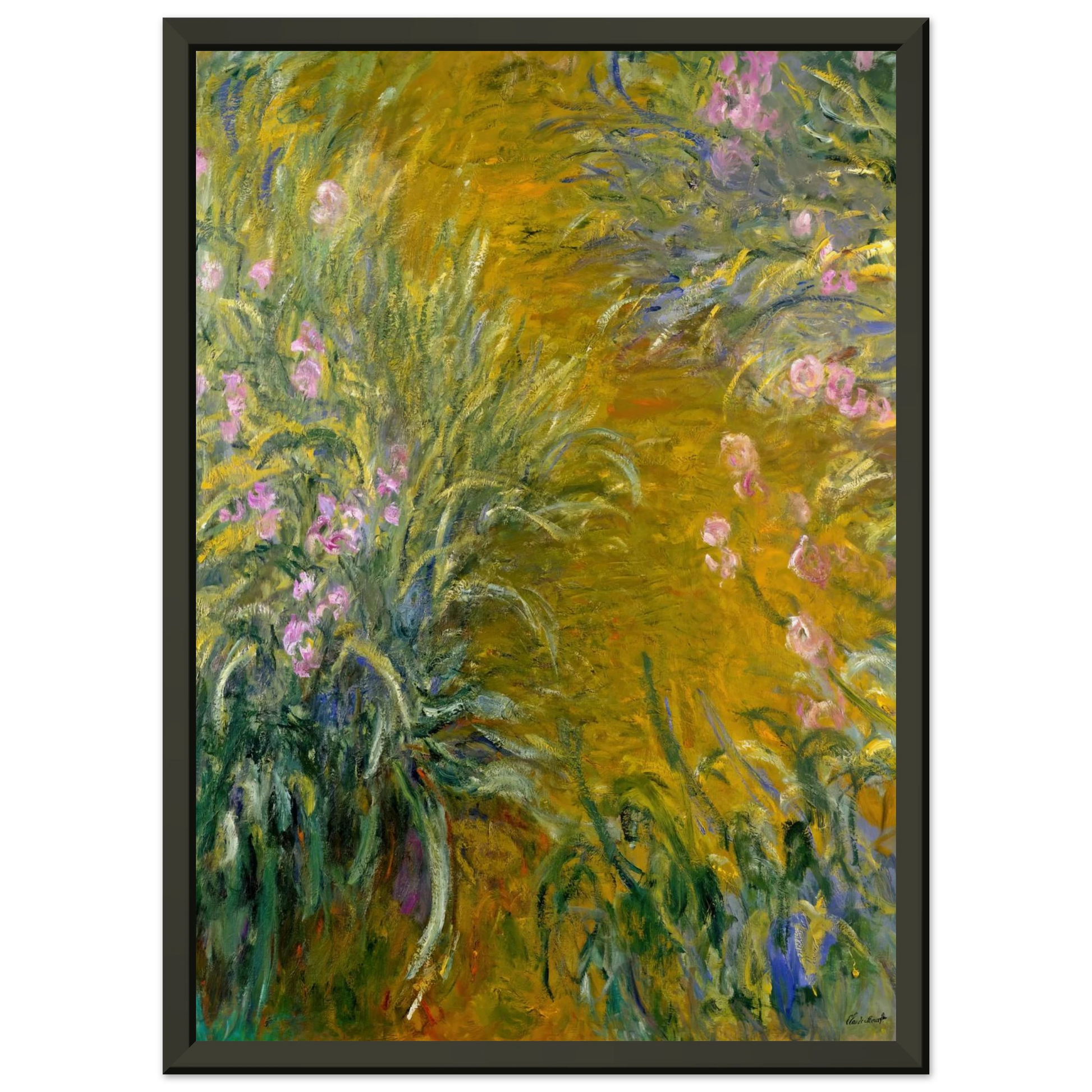 claude monet  Path through the Irises 01 Framed Art Print  - Aluminum Frame - 60x80 cm / 24x32 inches
