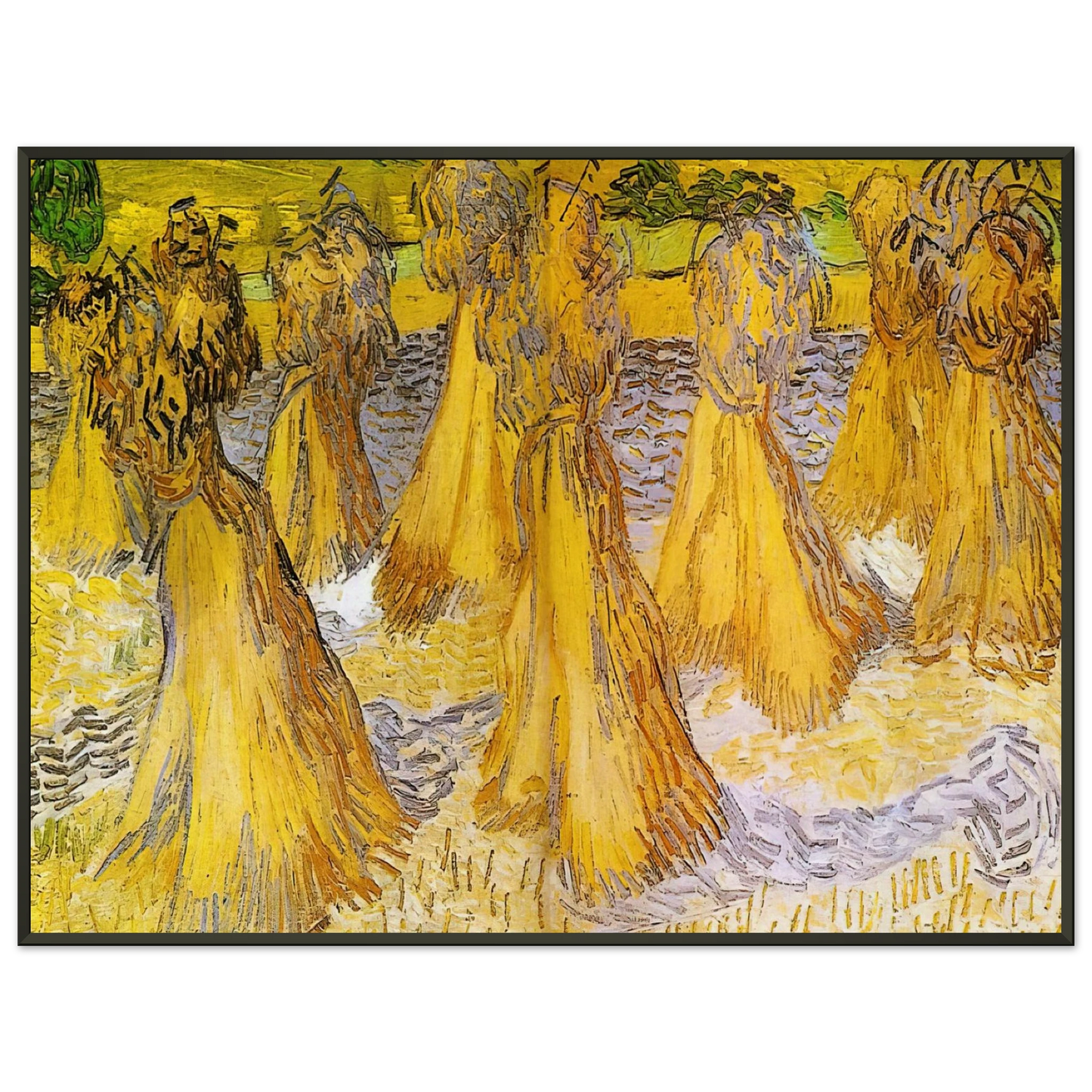 Vincent van Gogh  Sheaves of Wheat Framed Art Print  - Aluminum Frame - 60x80 cm / 24x32 inches