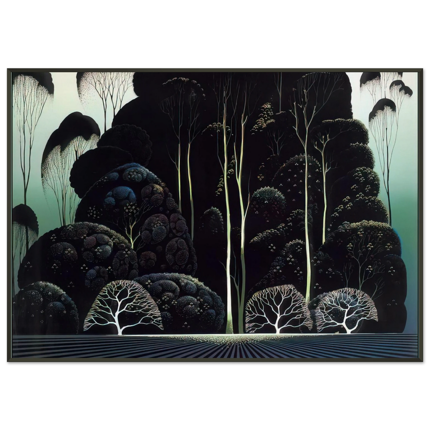 Eyvind Earle Eucalyptus Framed Art Print - Aluminum Frame - 21x29.7 cm / 8x12"