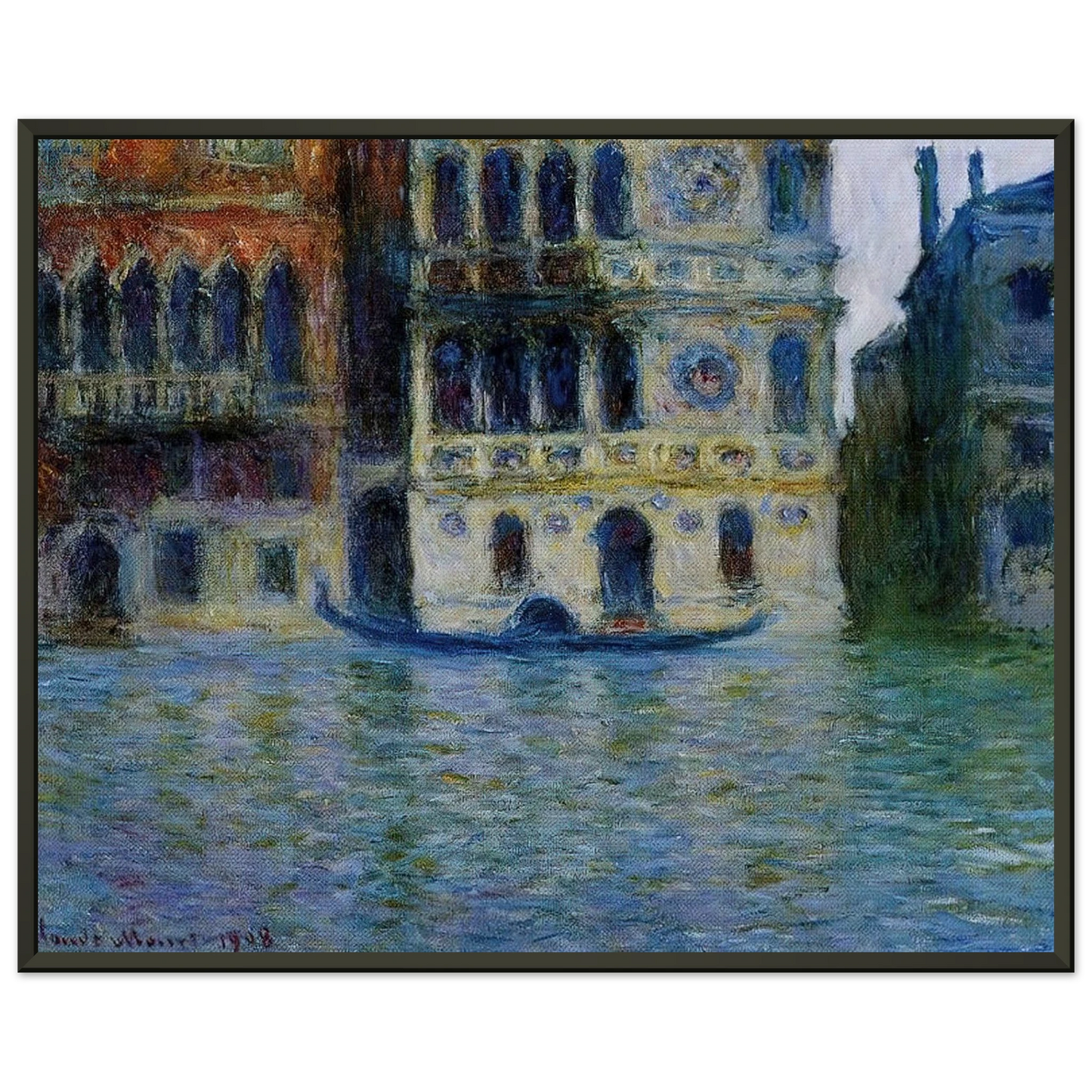 claude monet  Palazzo Dario Framed Art Print  - Aluminum Frame - 40x50 cm / 16x20 inches