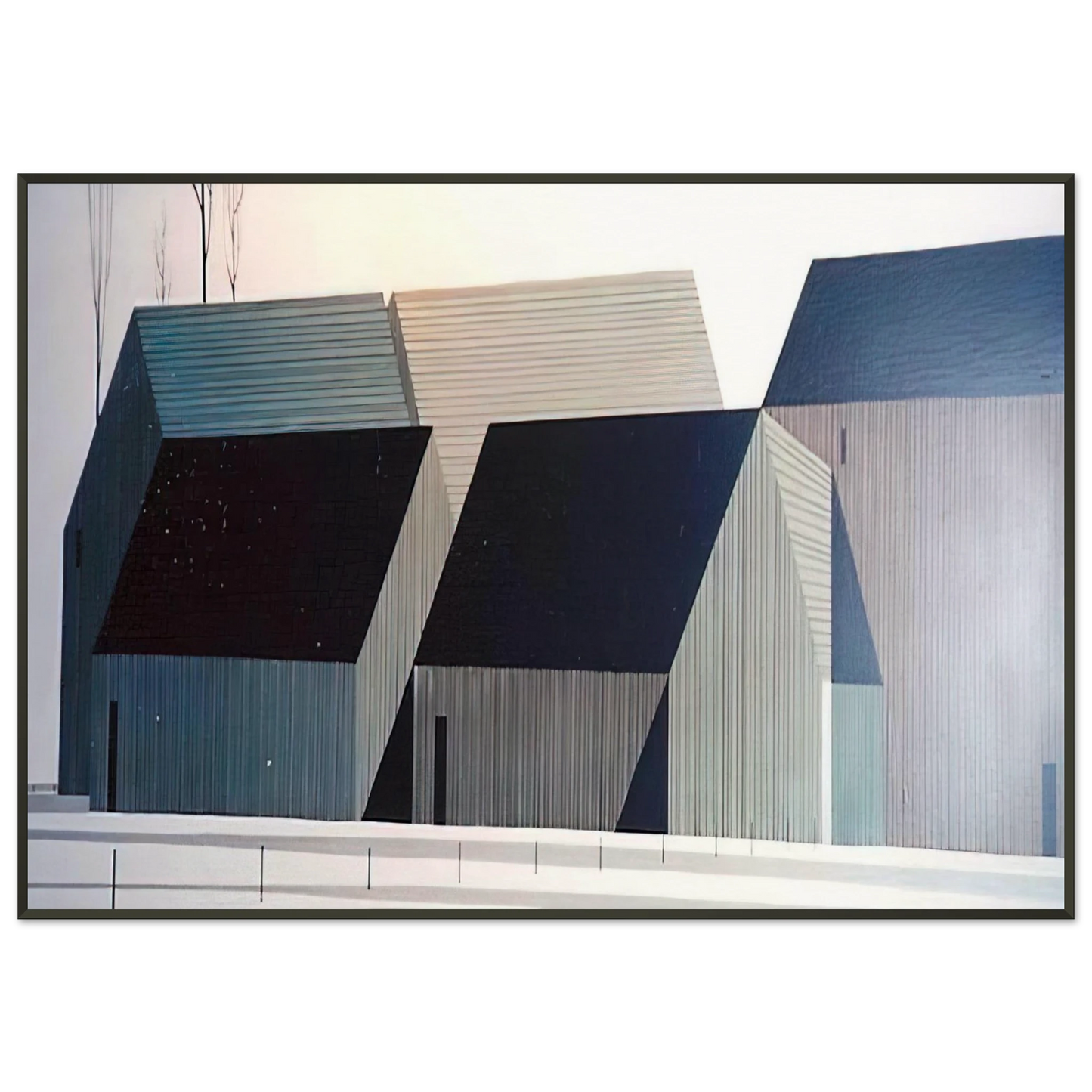 Eyvind Earle Barns Framed Art Print - Aluminum Frame - 21x29.7 cm / 8x12"