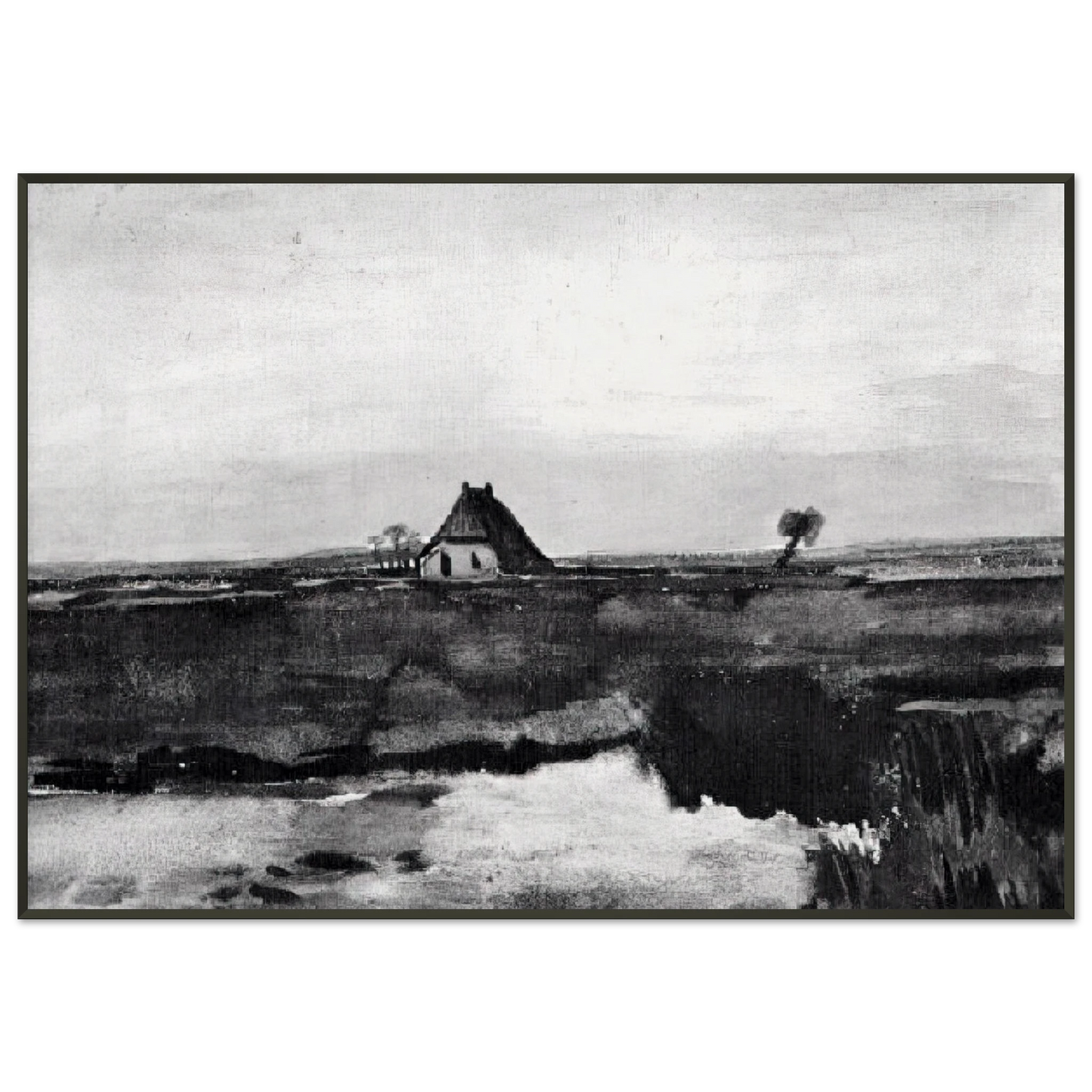 Vincent van Gogh  Landscape with a Farm Framed Art Print  - Aluminum Frame - 21x29.7 cm / 8x12"