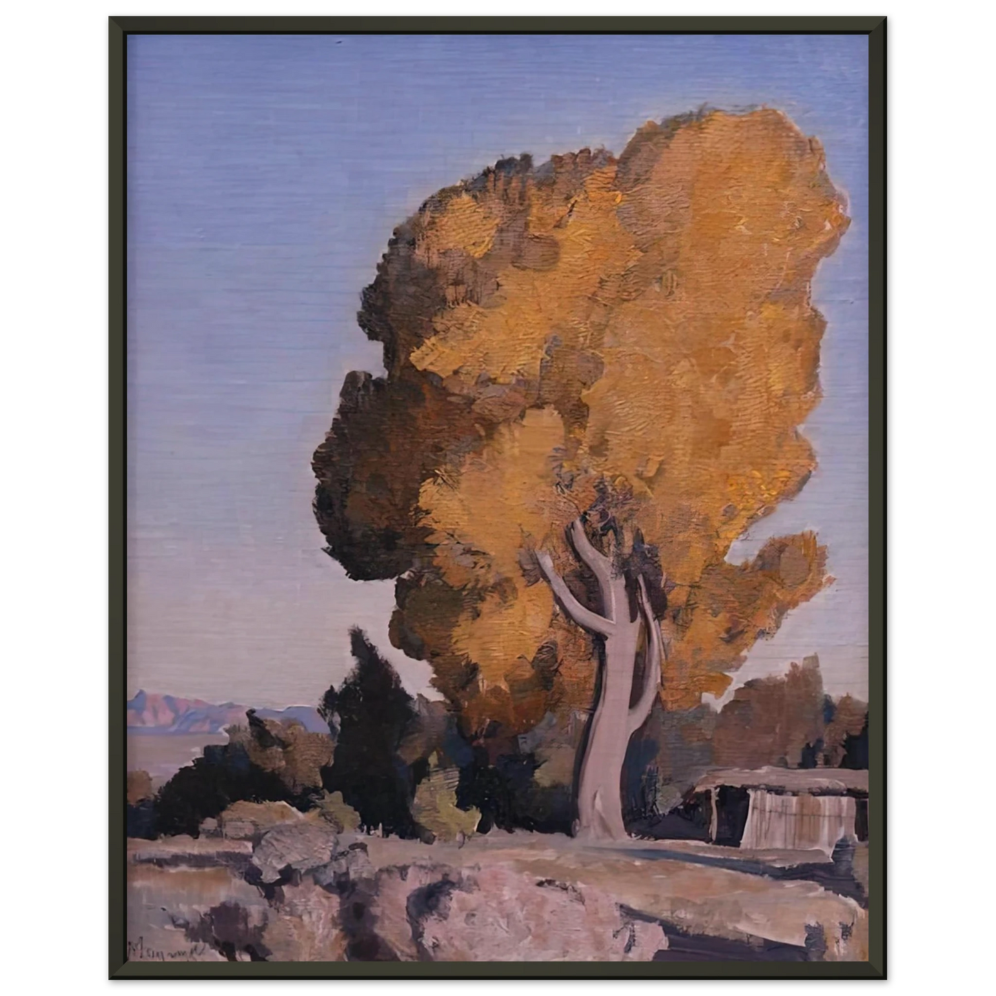 Maynard Dixon LOW COUNTRY COTTONWOOD 1940 Framed Art Print - Aluminum Frame - 40x50 cm / 16x20 inches