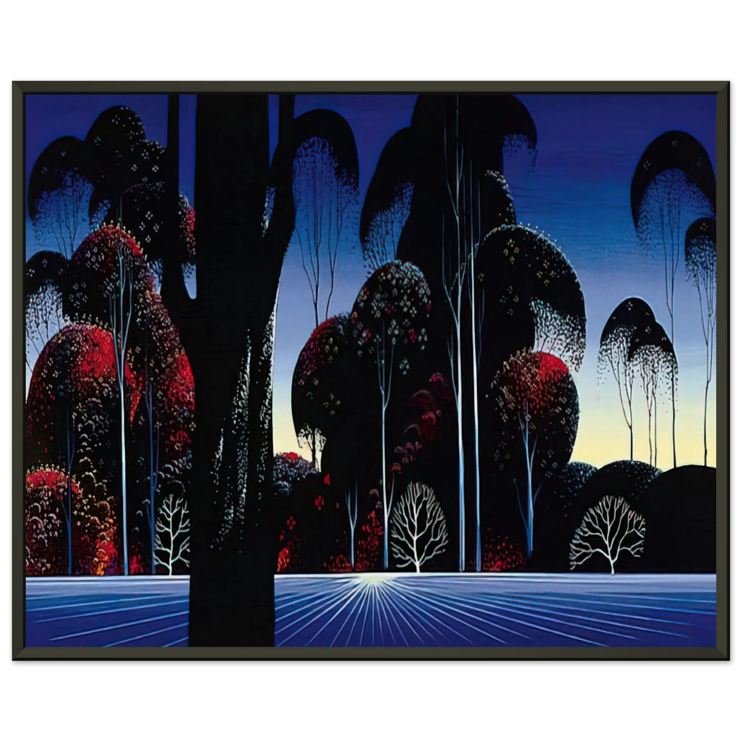 Eyvind Earle  Dark Silence Framed Art Print  - Aluminum Frame - 60x80 cm / 24x32 inches