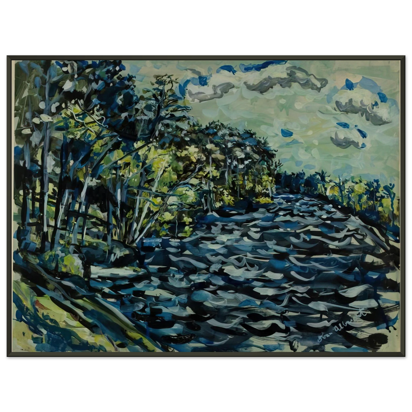 Ivan Albright ST MARY S BLACK RIVER IS BLUE GEORGIA 1964 Framed Art Print - Aluminum Frame - 40x50 cm / 16x20 inches
