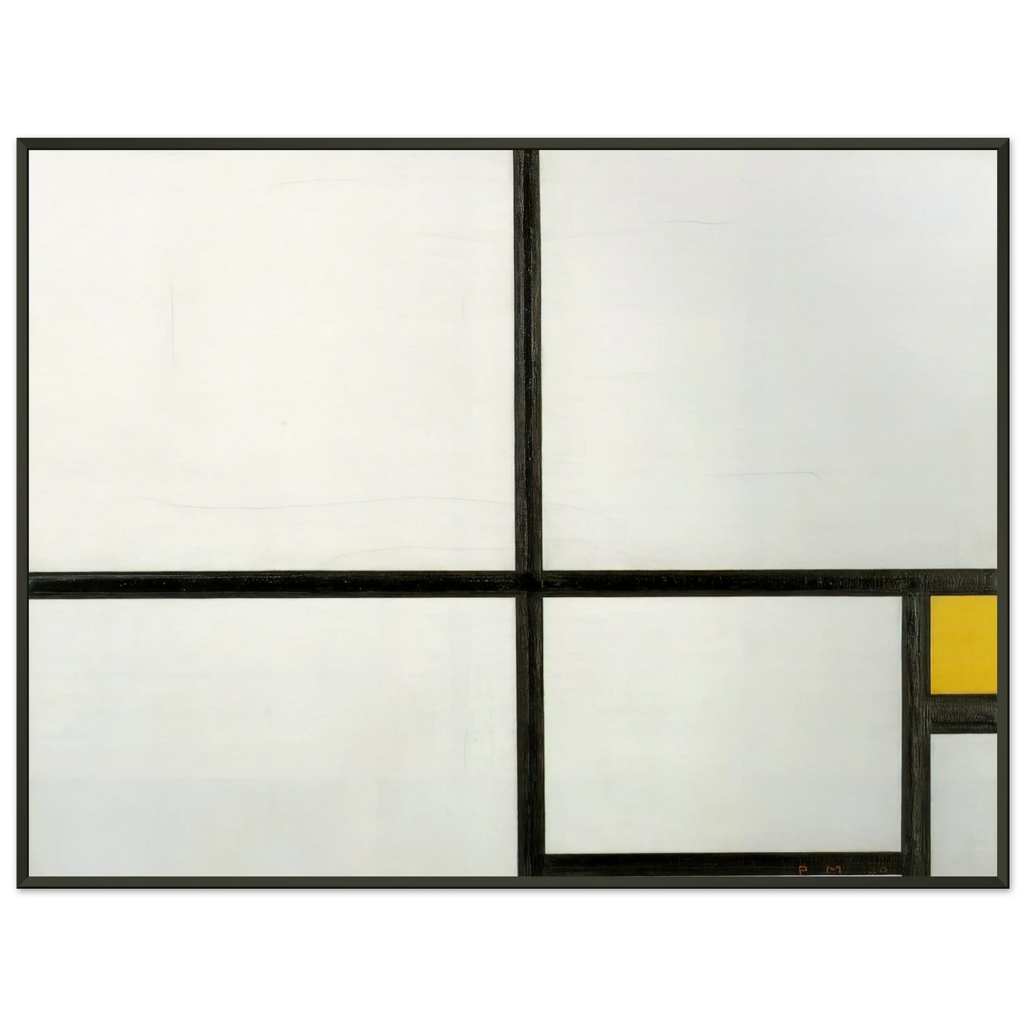 Piet Mondrian  Composition with yellow patch Framed Art Print  - Aluminum Frame - 70x100 cm / 28x40 inches
