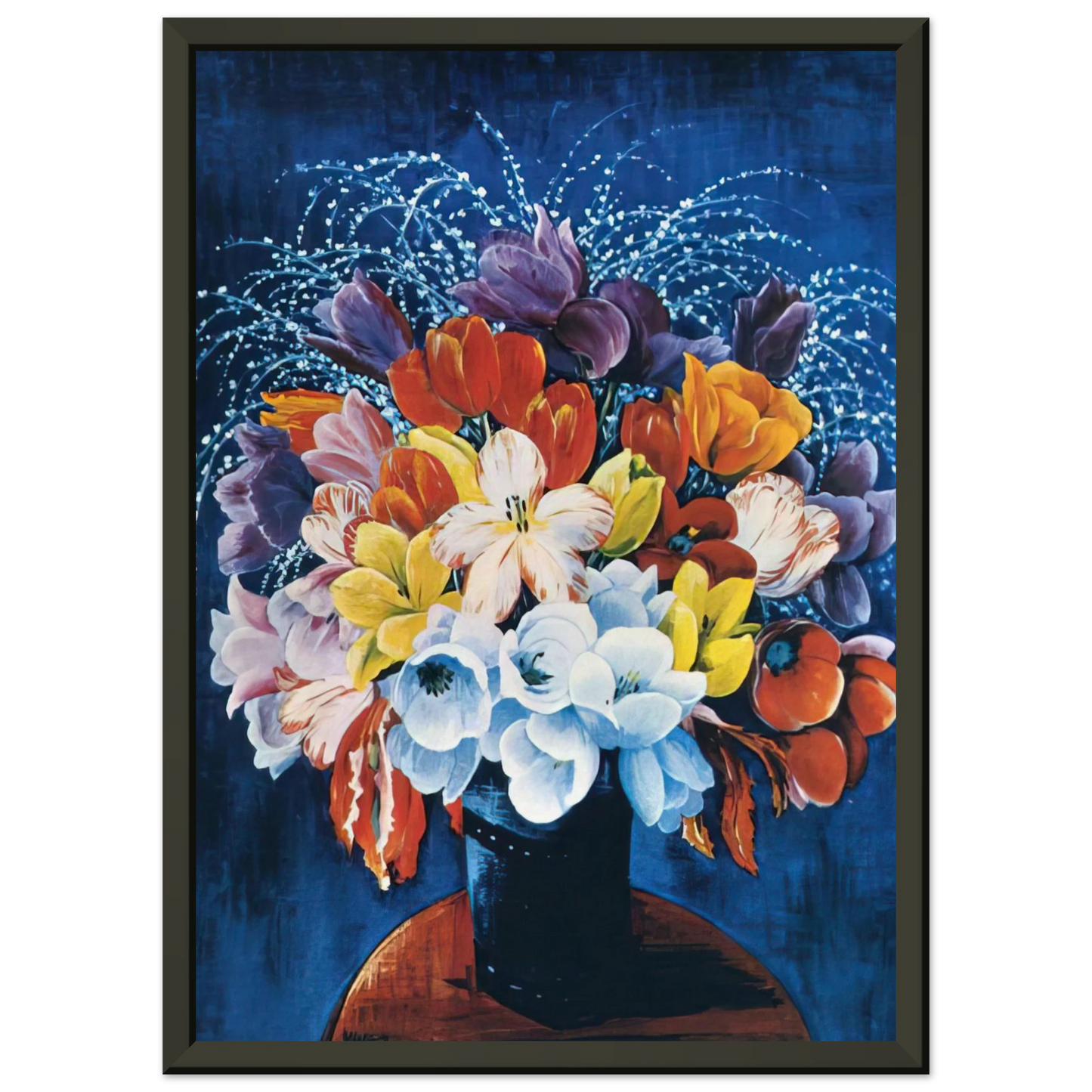 Moise Kisling BOUQUET OF TULIPS Framed Art Print - Aluminum Frame - 40x50 cm / 16x20 inches