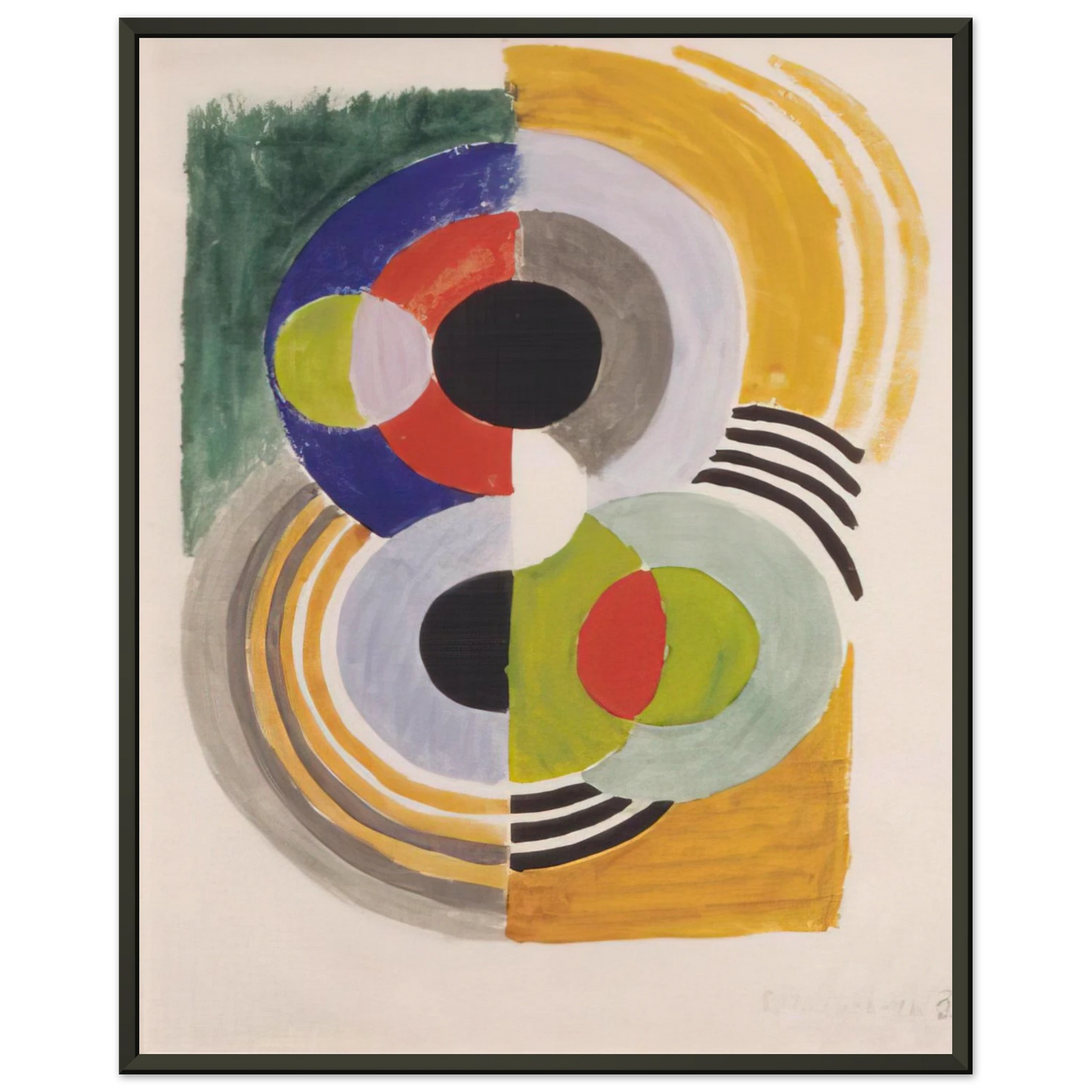 Sonia Delaunay COMPOSITION WITH DISCS Framed Art Print - Aluminum Frame - 40x50 cm / 16x20 inches