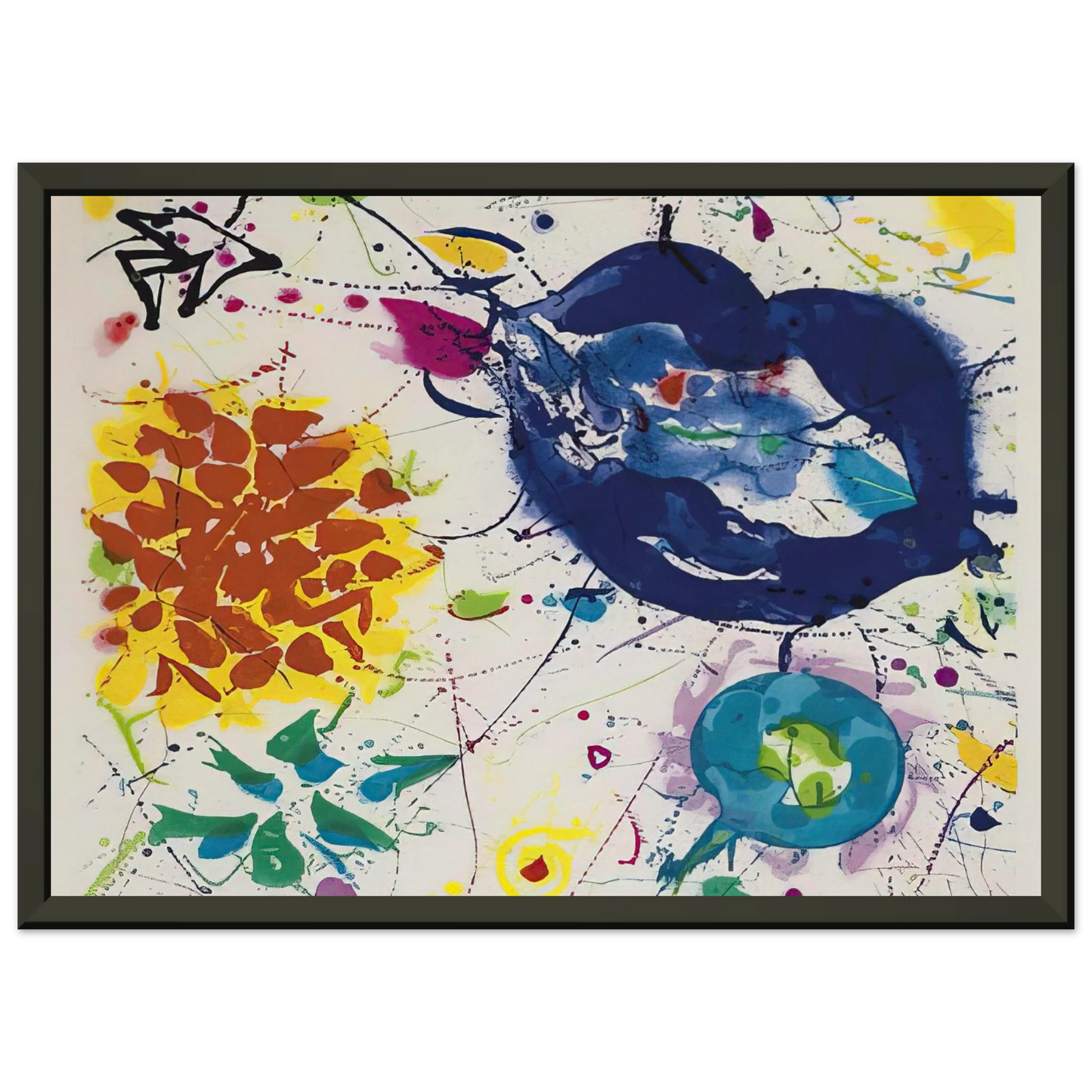 Sam Francis Senza Titolo III Framed Art Print - Aluminum Frame - 60x80 cm / 24x32 inches